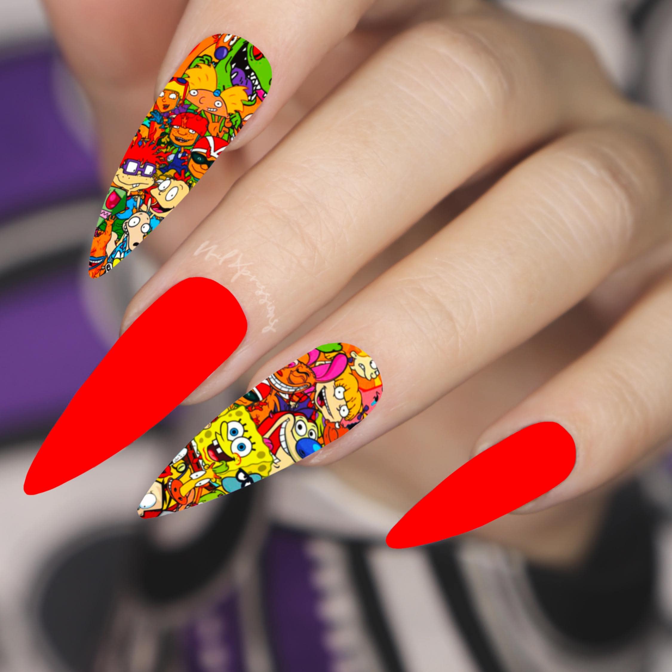 90's Favorite Nail Decals | Nail Art Water Transfer | Nail Wraps