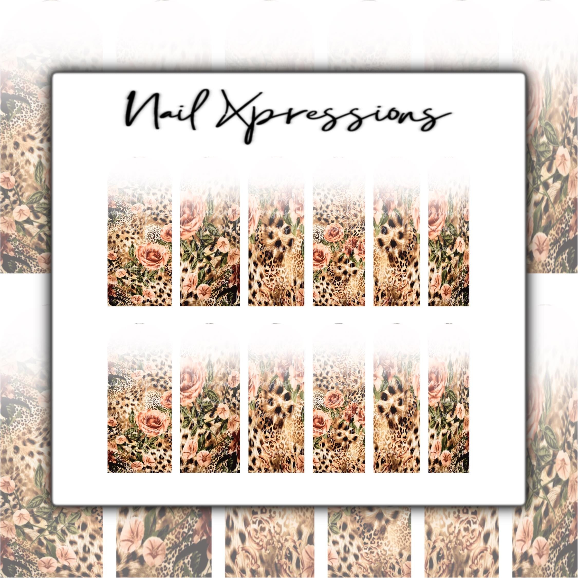 Ombré Safari Floral Nail Wrap