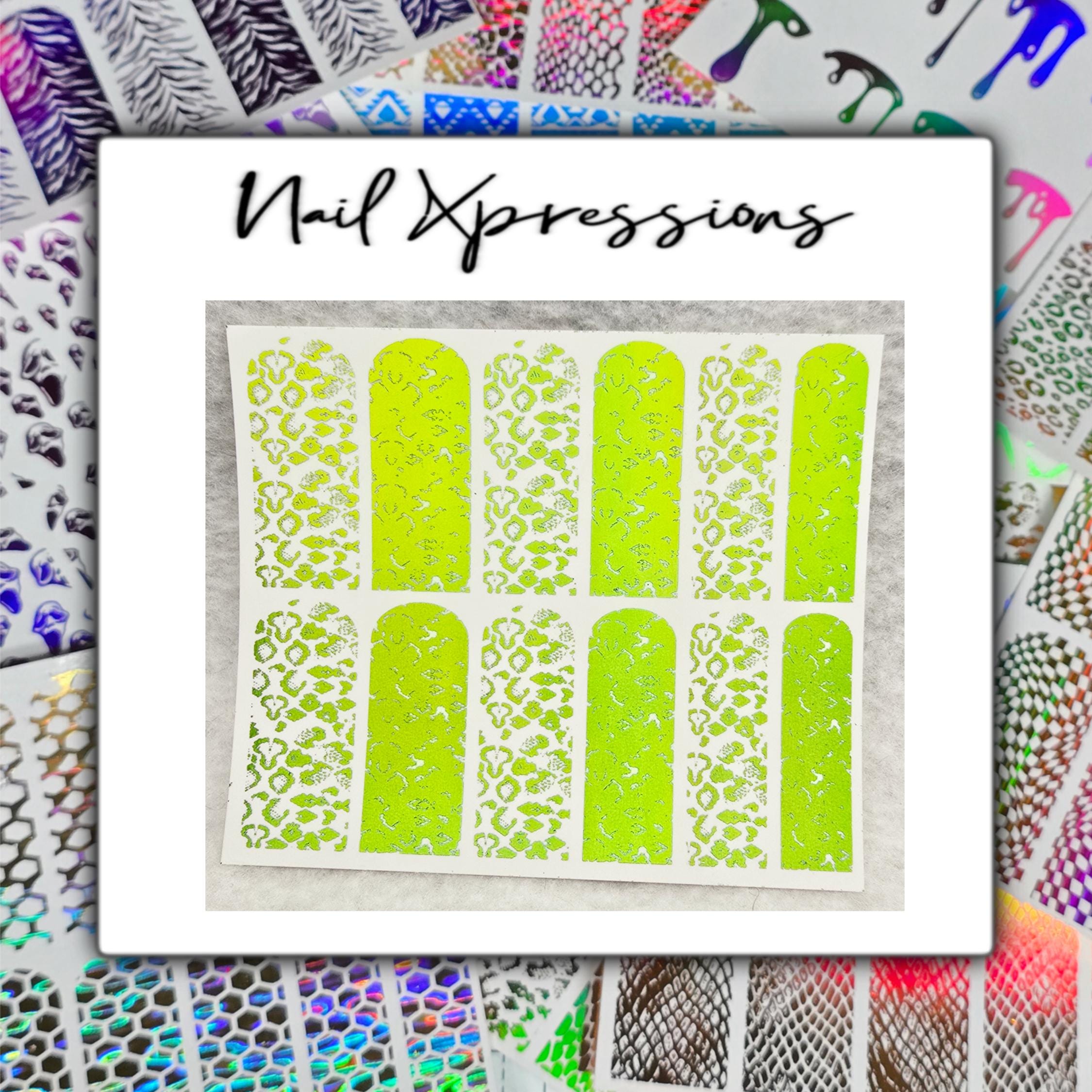 Snake Print Foiled Nail Art| Foiled Nail Water Decals | Foiled Nail Water Wraps | Holographic Nail Art | Holographic Nail decals