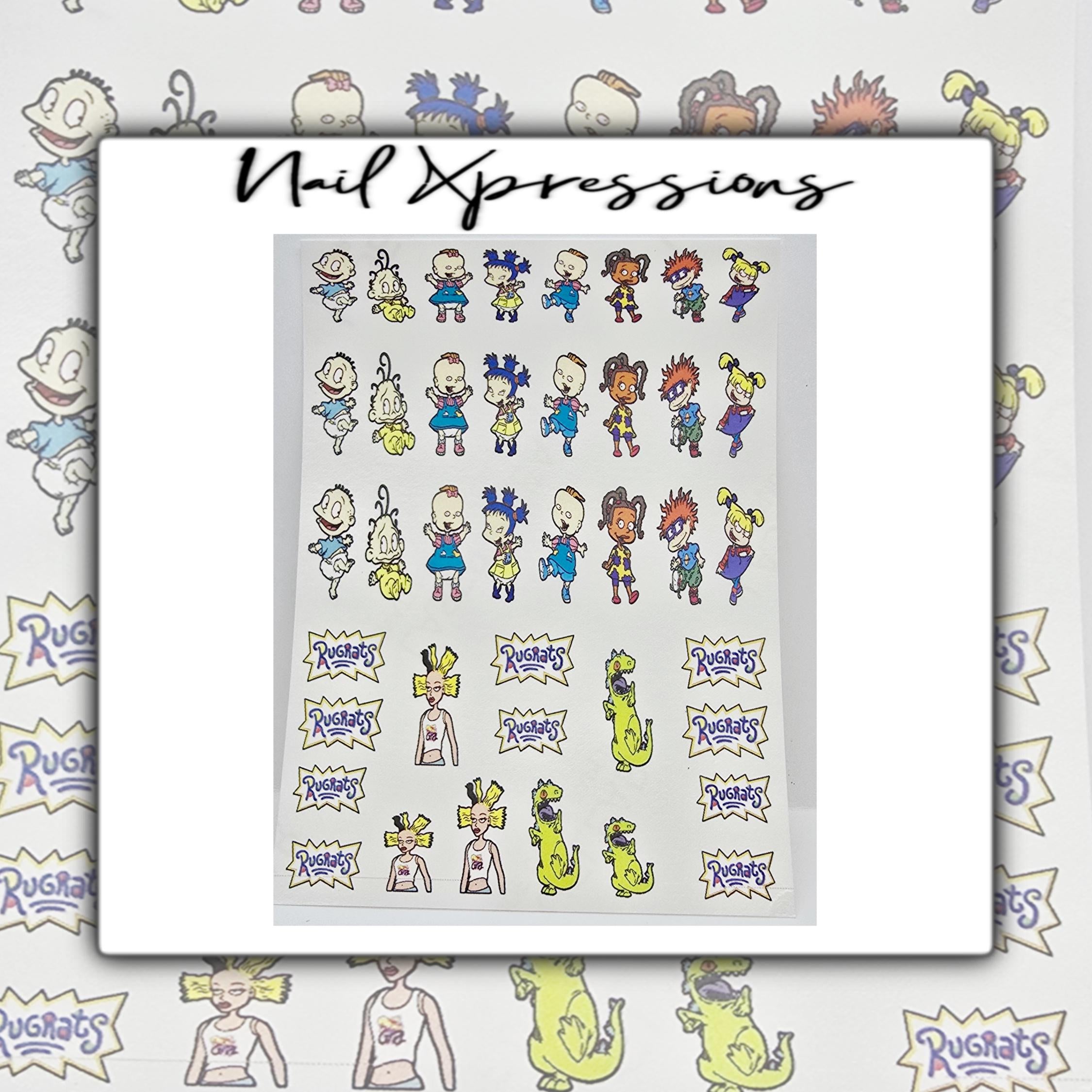 90’s Cartoon Vibes Water Nail Decal