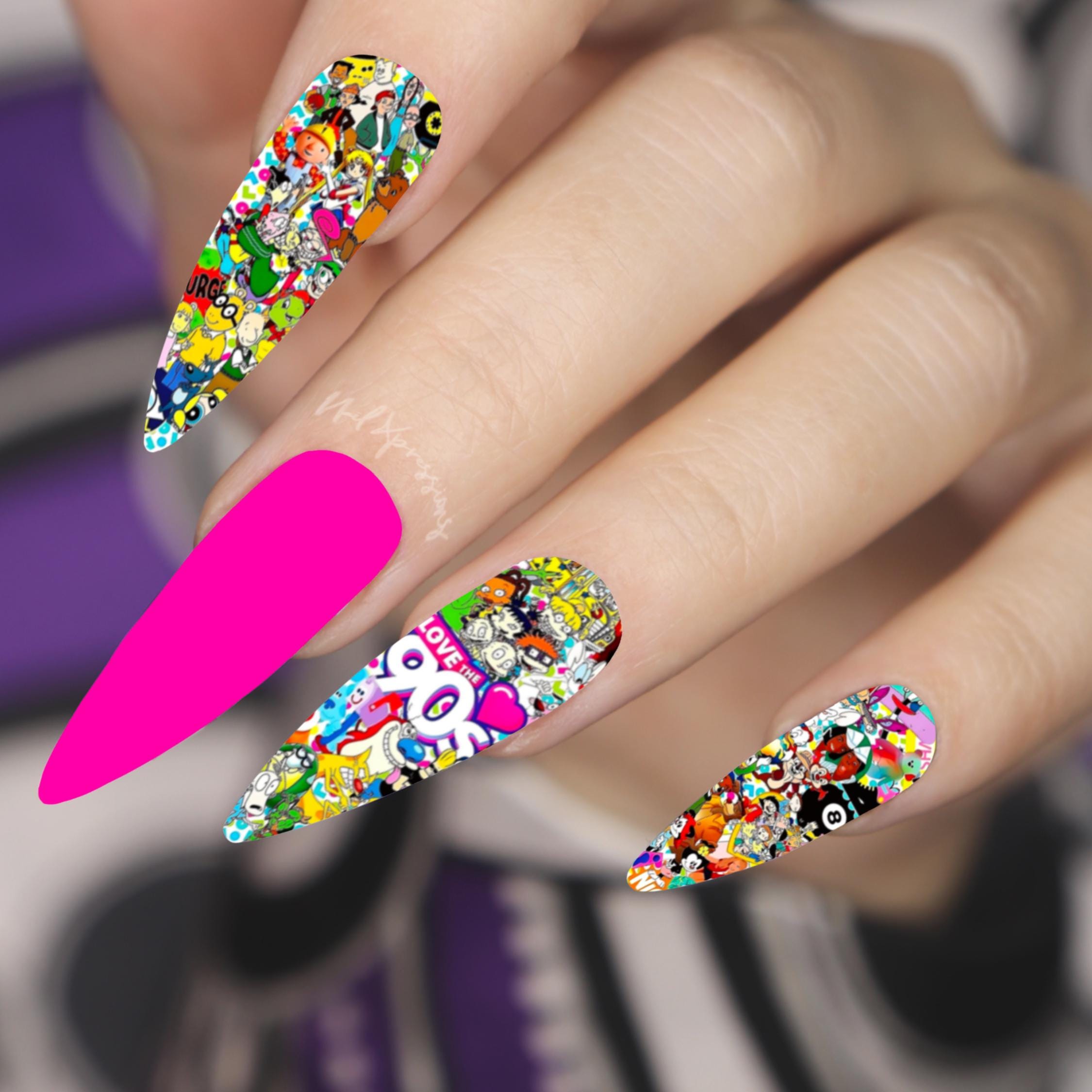 90's Favorites Nail Decals | Nail Art Water Transfer | Nail Wraps