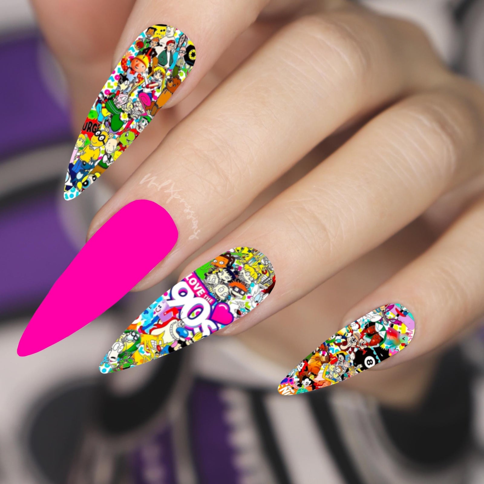 90's Favorites Nail Decals | Nail Art Water Transfer | Nail Wraps