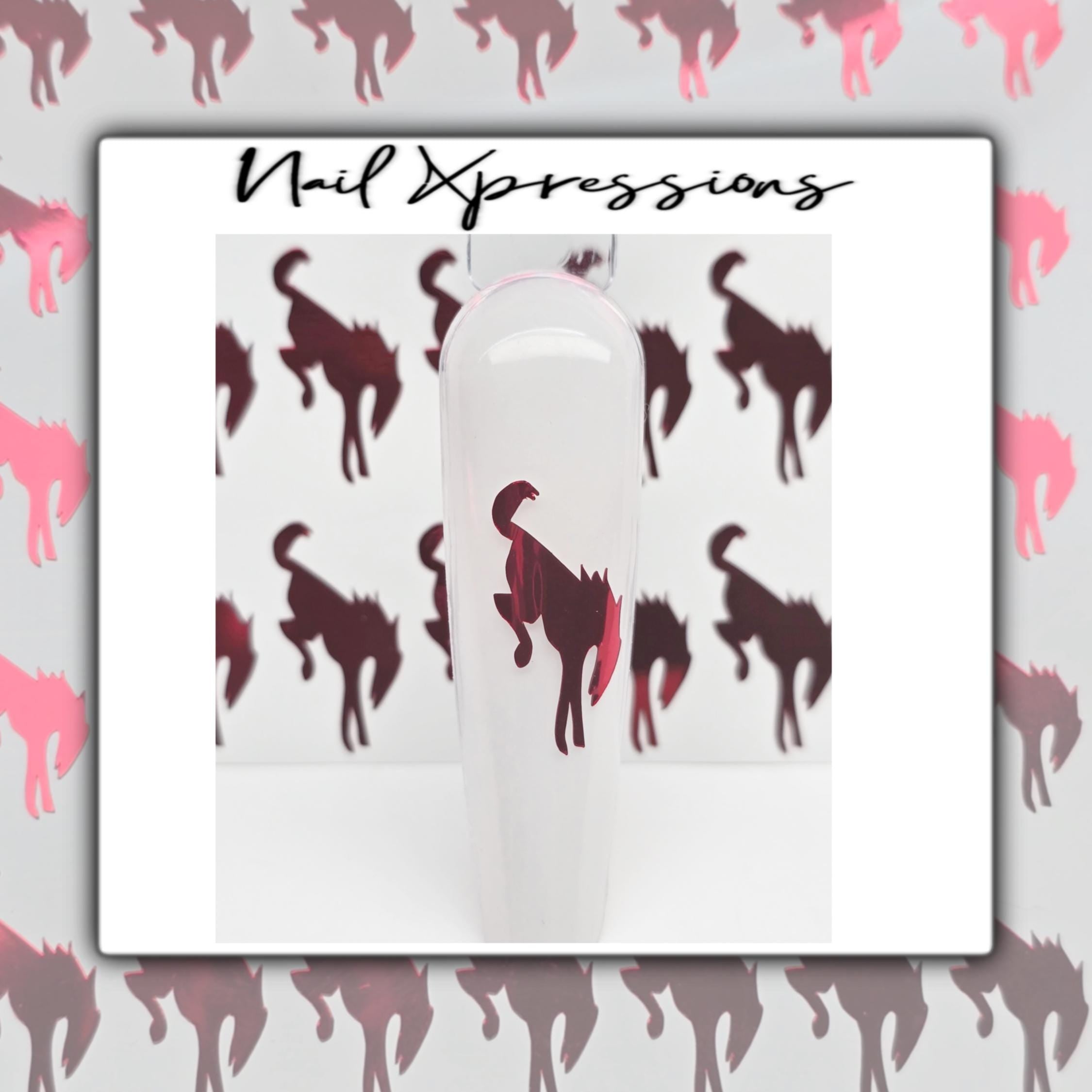 Bucking Horse Vinyl Nail Sticker