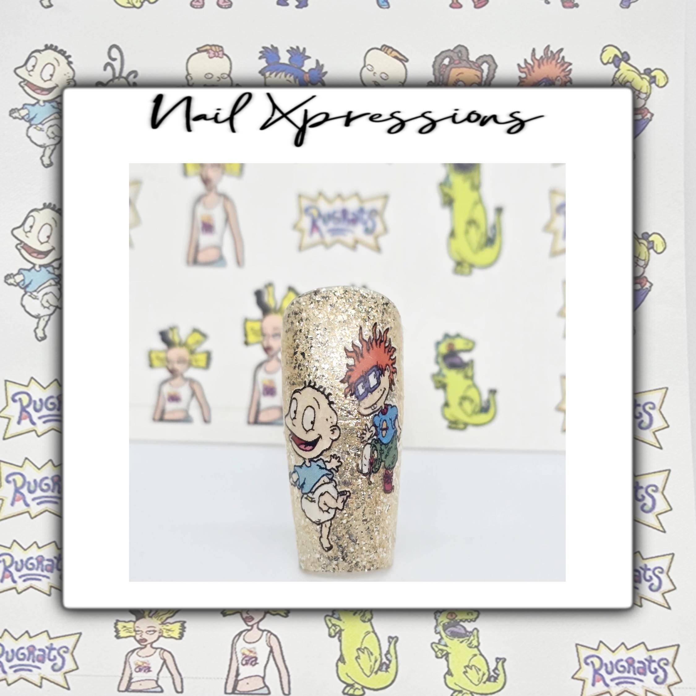 90’s Cartoon Vibes Water Nail Decal