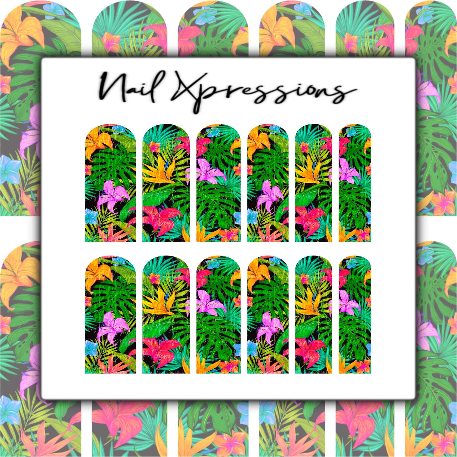 Tropical Paradise Nail Decals | Nail Art Water Transfer | Nail Wraps