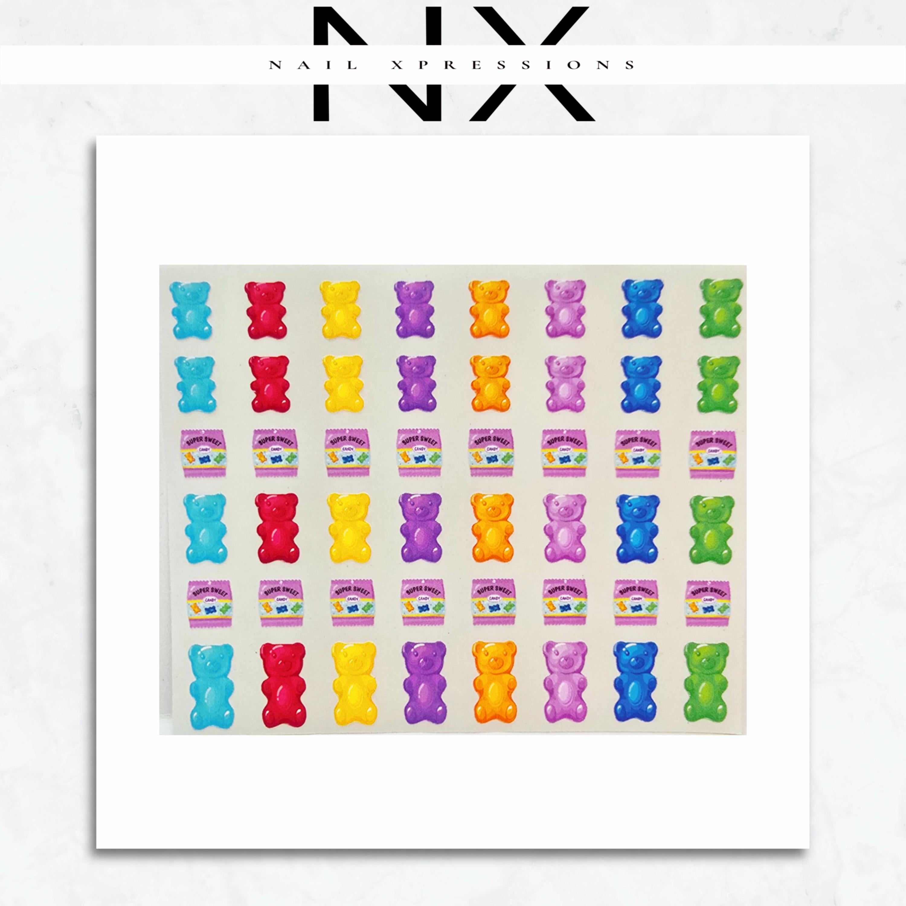 Gummy Bear Candy Nail Stickers | Nail Decals | Nail Art Decorations