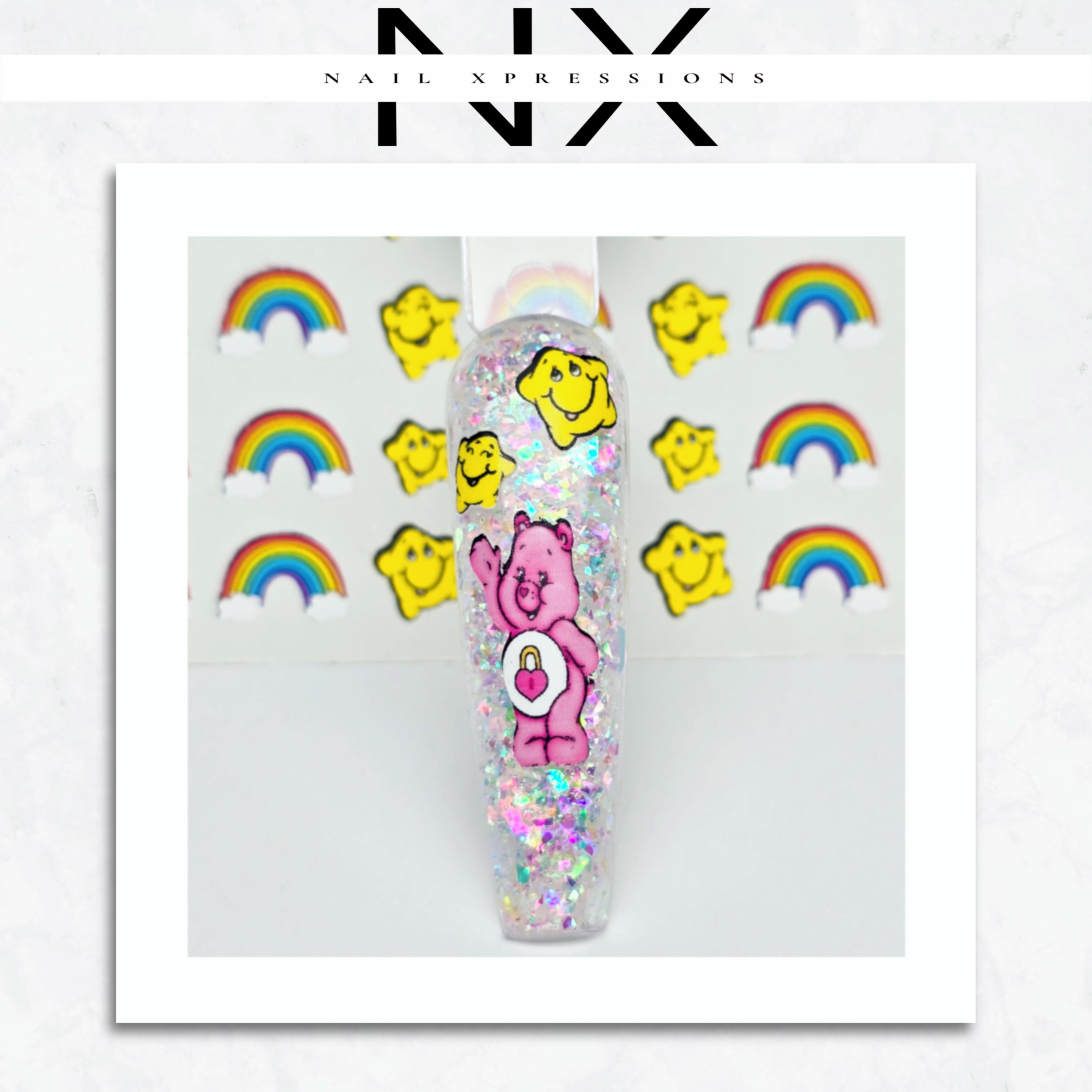 90’s Cartoon Bears Nail Stickers | Water Nail Decals | Nail Art Decoration