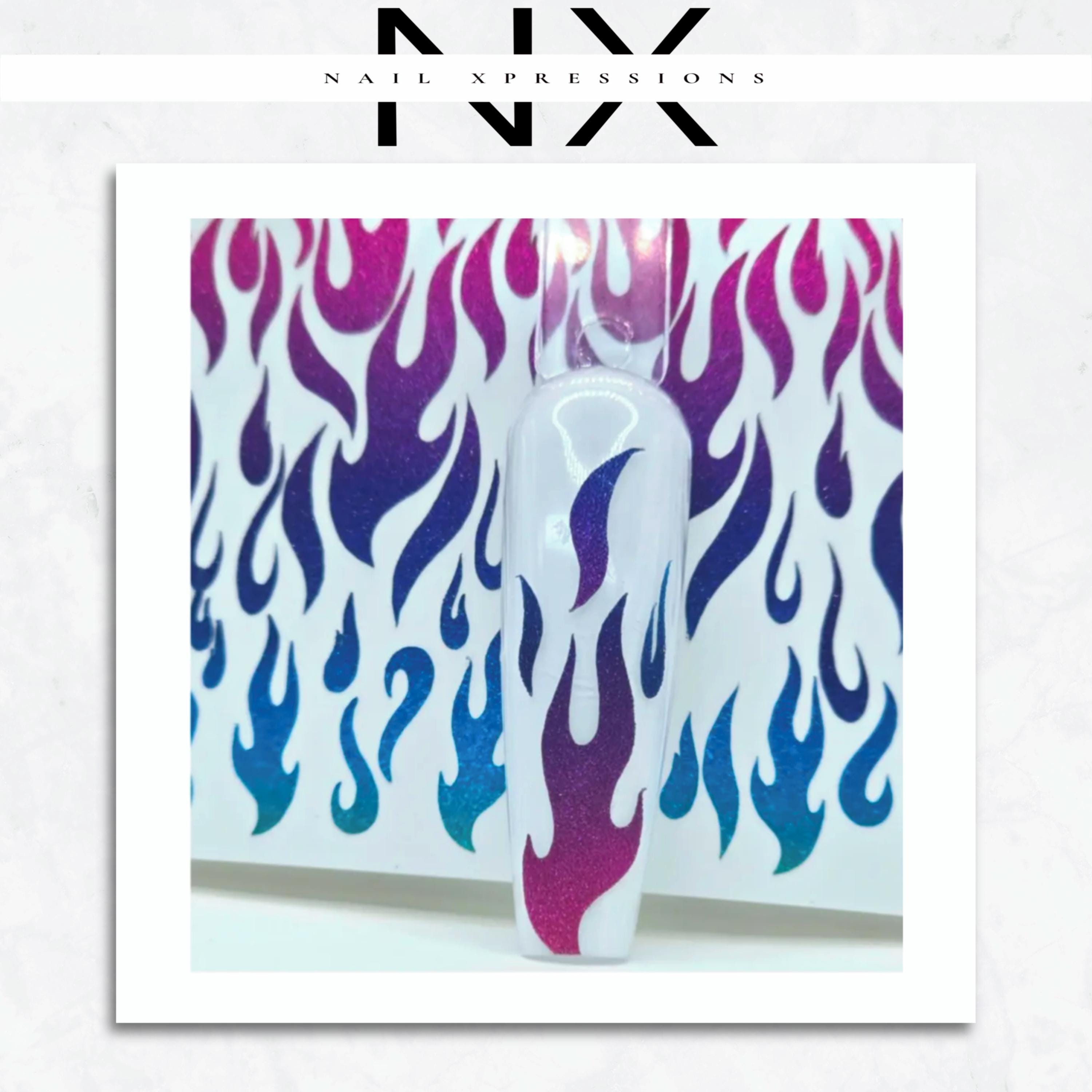 Rainbow Flames Vinyl Nail Sticker