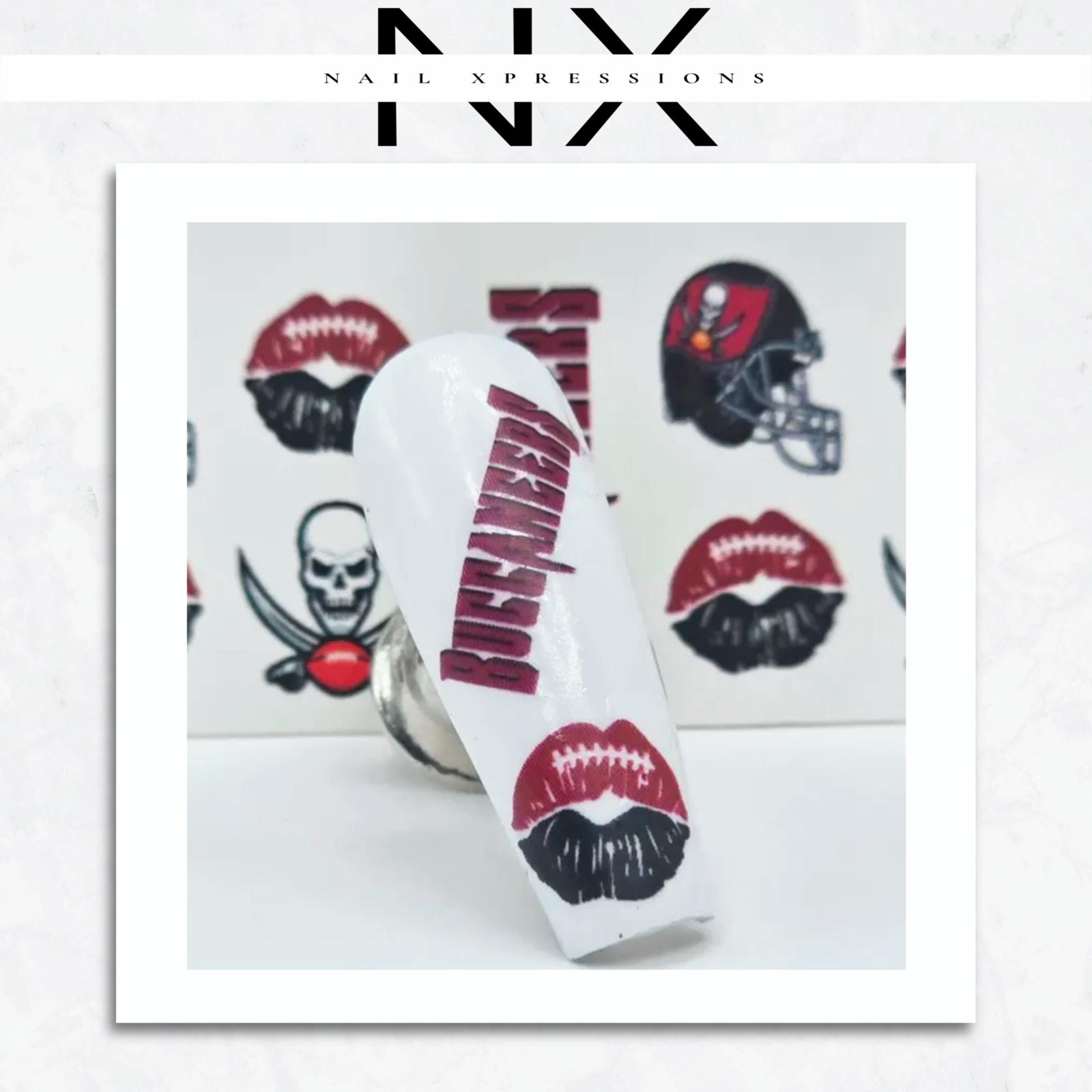 Bucs Football Water Nail Decals