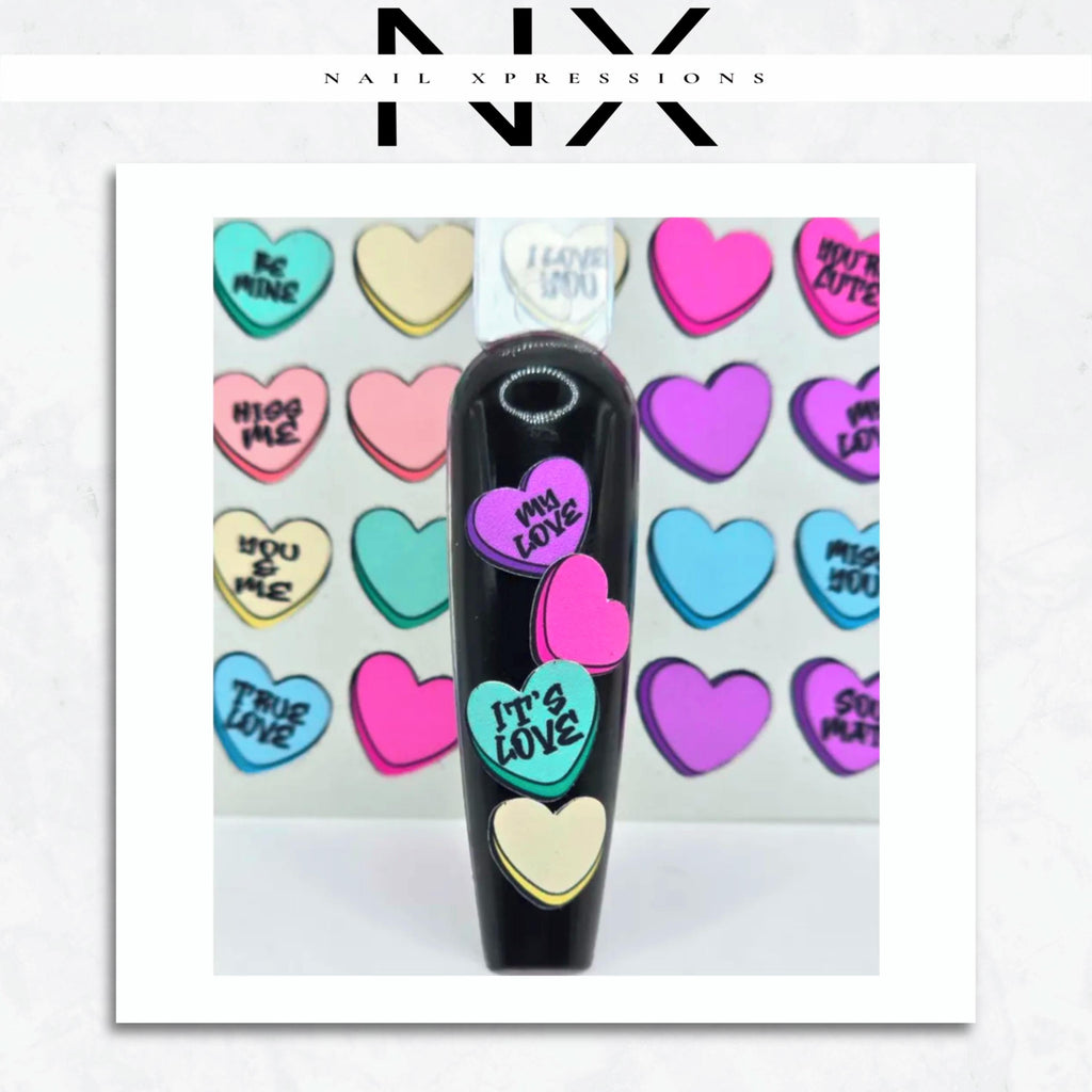 Nice Candy Conversation Hearts Nail Sticker