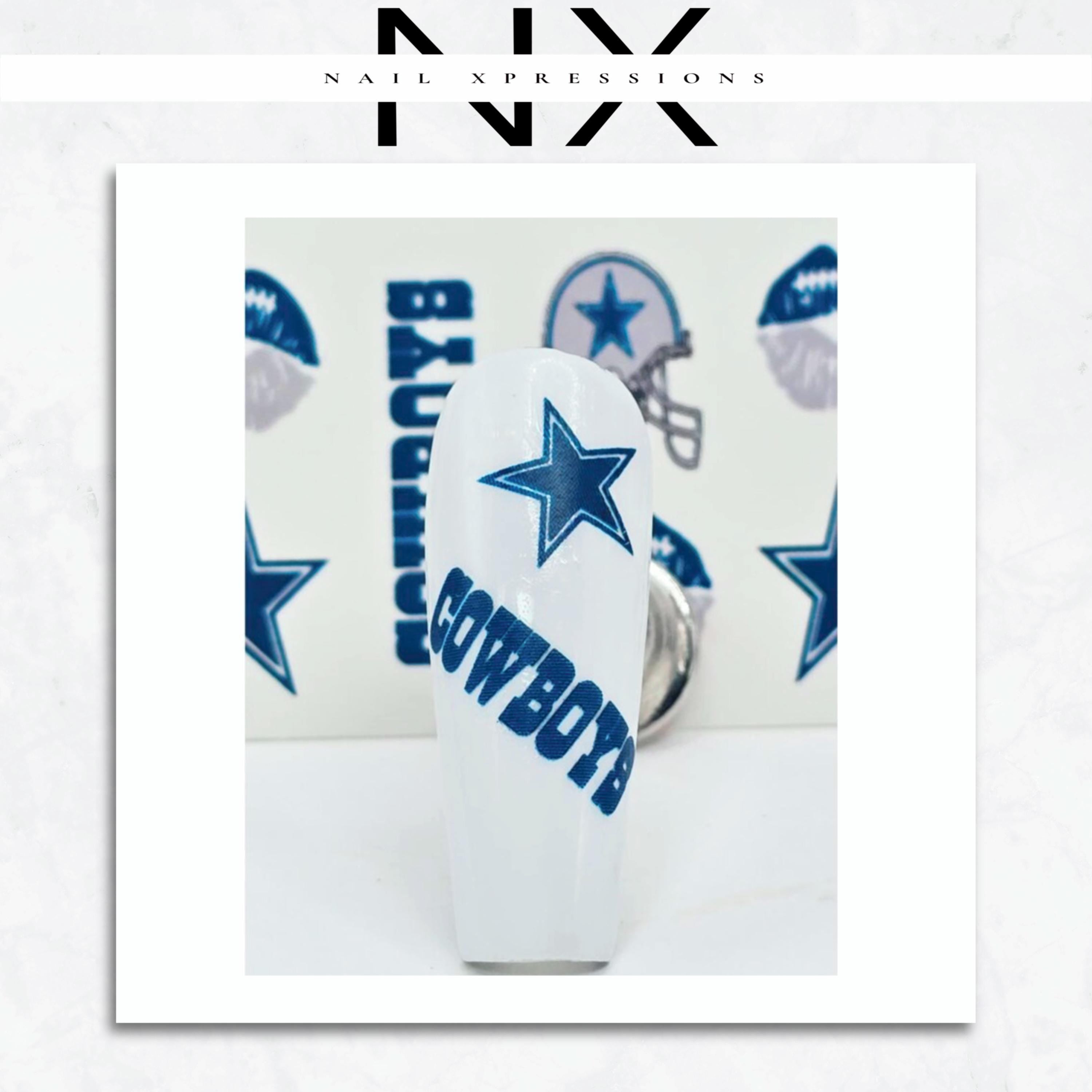 Cowboys Football Water Nail Decals