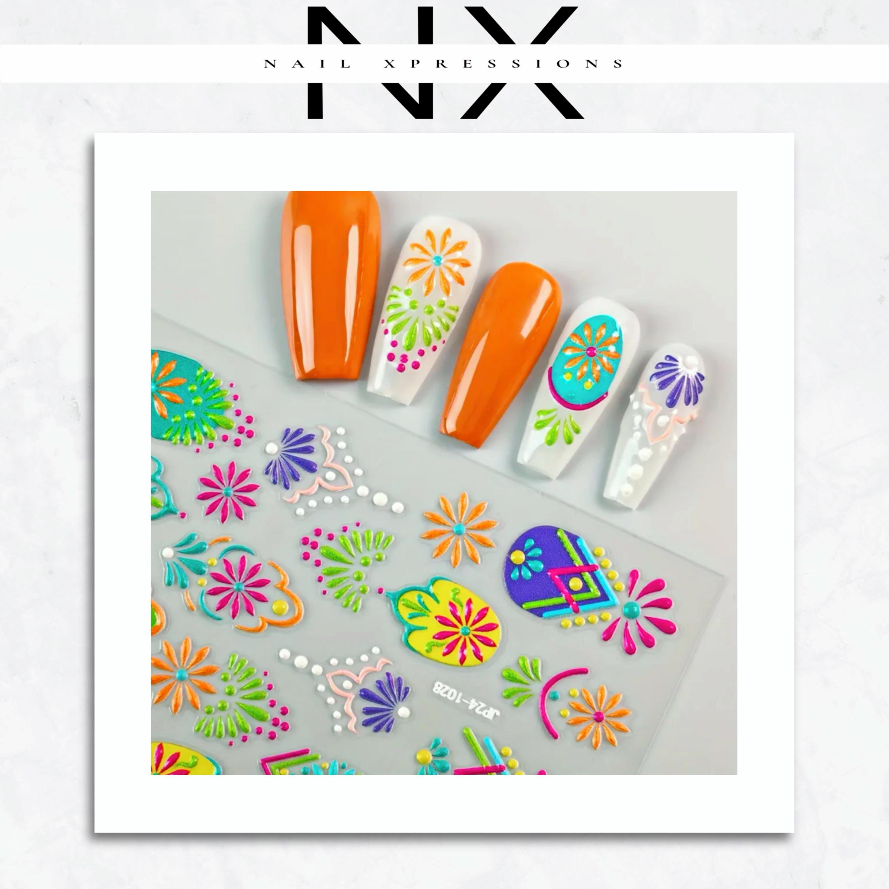 5D Bohemian Embossed Nail Sticker
