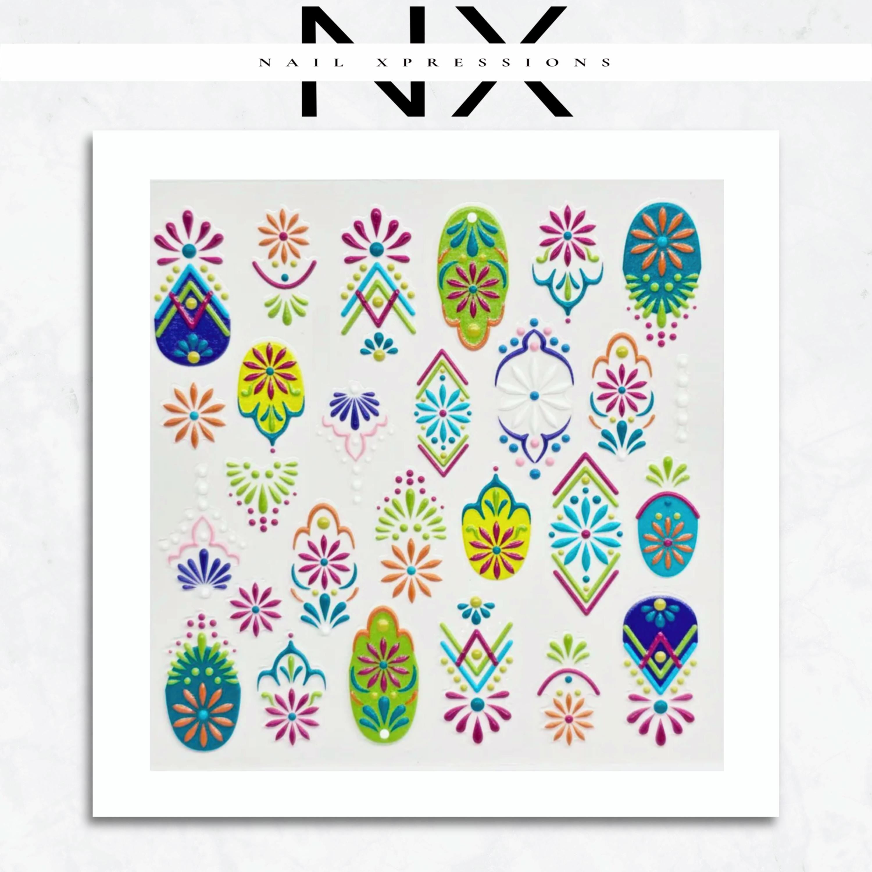 5D Bohemian Embossed Nail Sticker