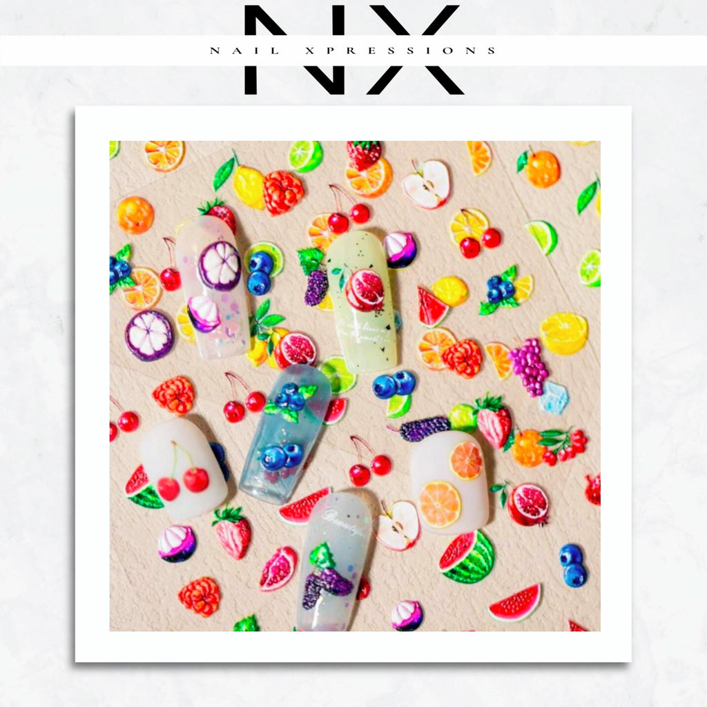 Fruit Embossed Nail Art Sticker | Self Adhesive Nail Art Stickers