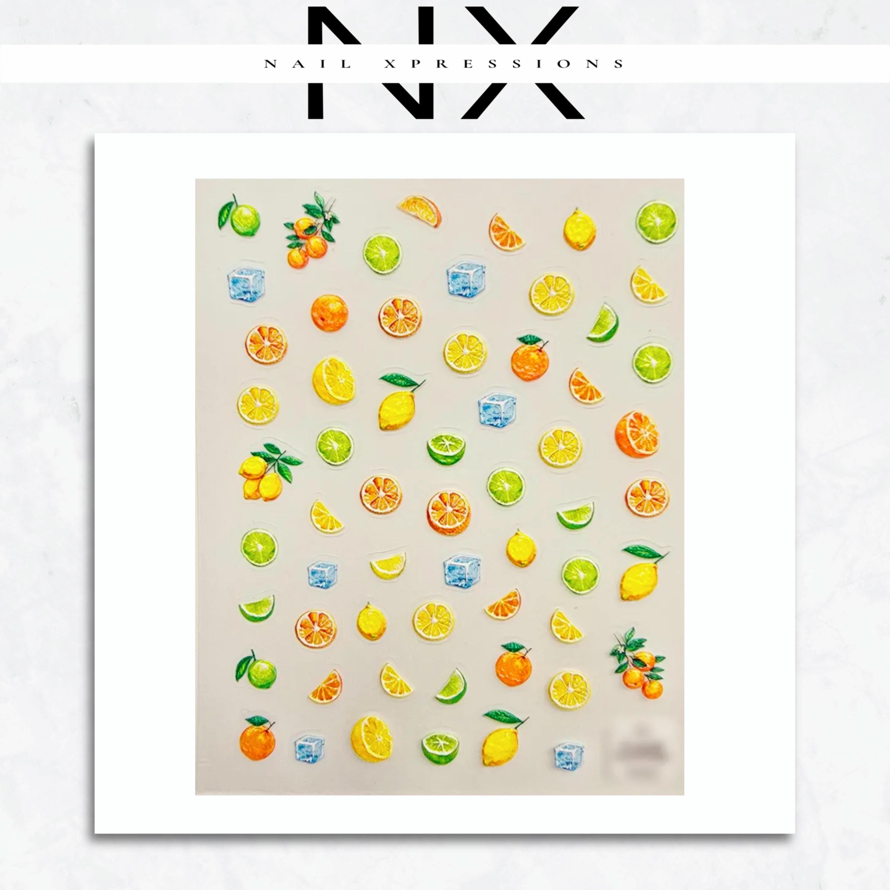 Fruit Embossed Nail Art Sticker | Self Adhesive Nail Art Stickers