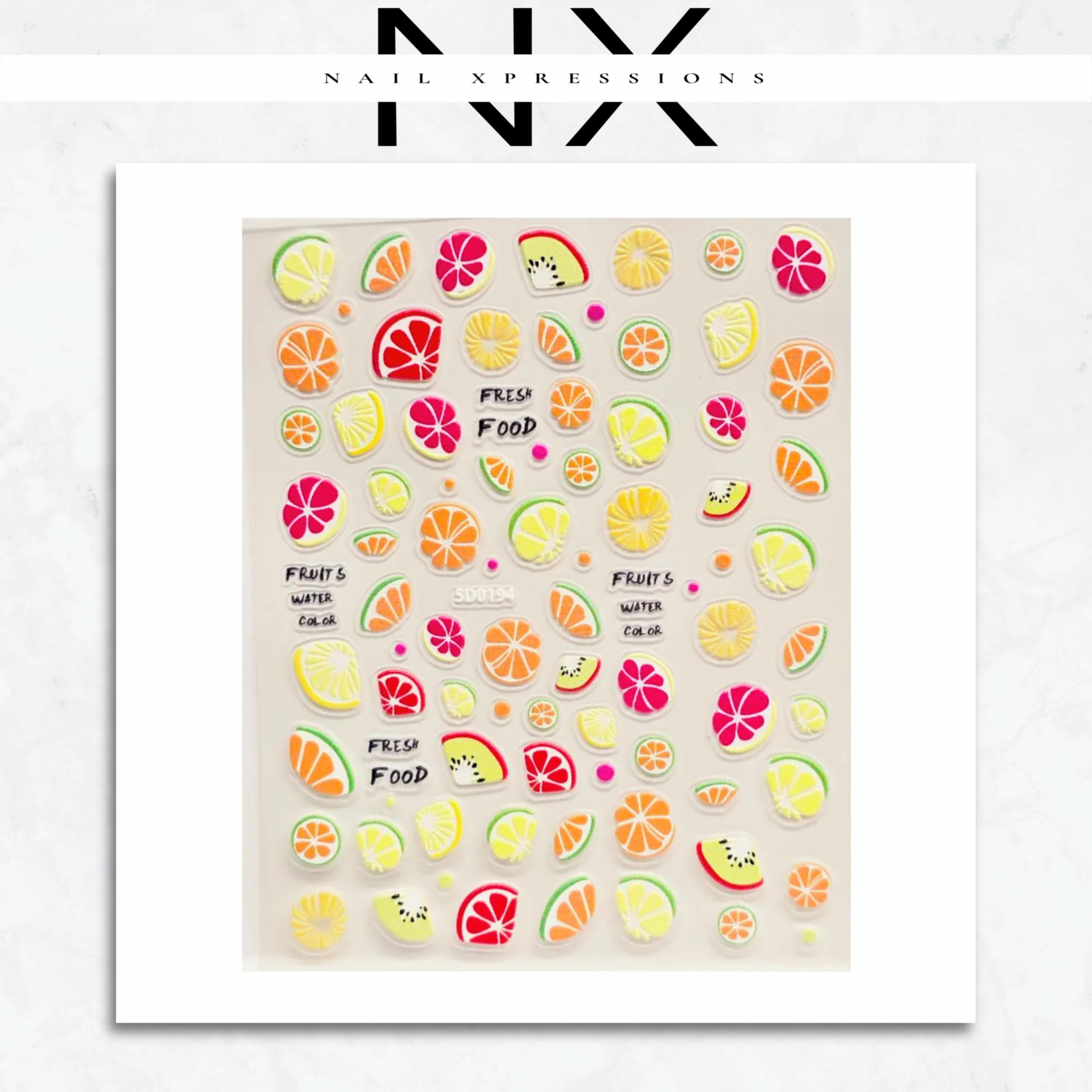 Fruit Embossed Nail Art Sticker | Self Adhesive Nail Art Stickers