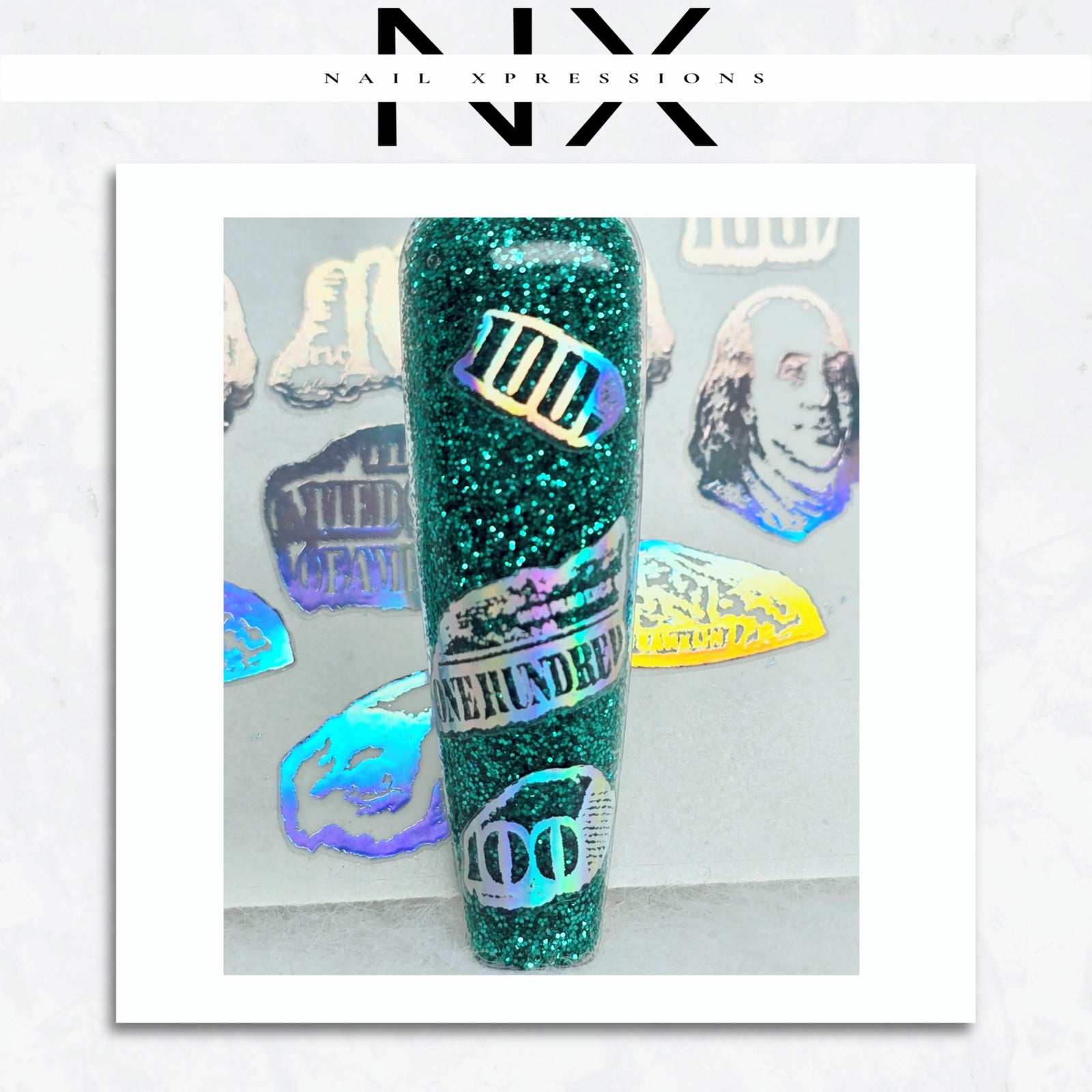 Money Pieces Foil Nail Sticker