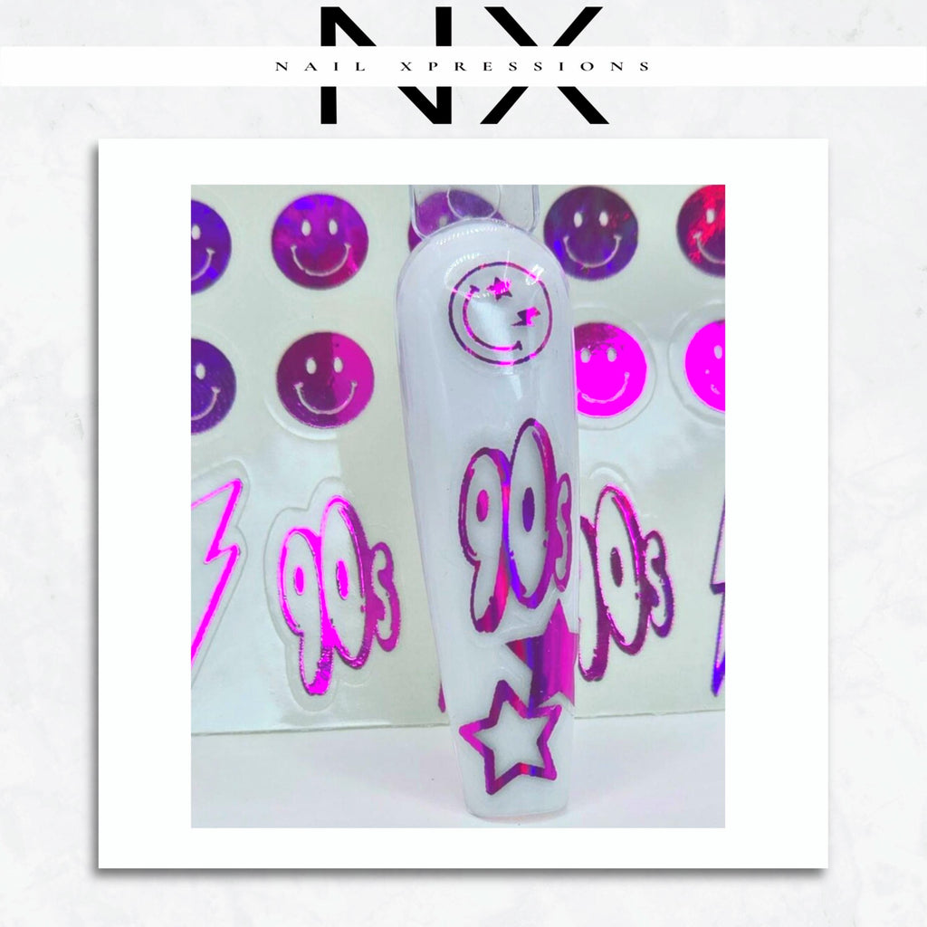 90’s Vibe Foil Nail Sticker