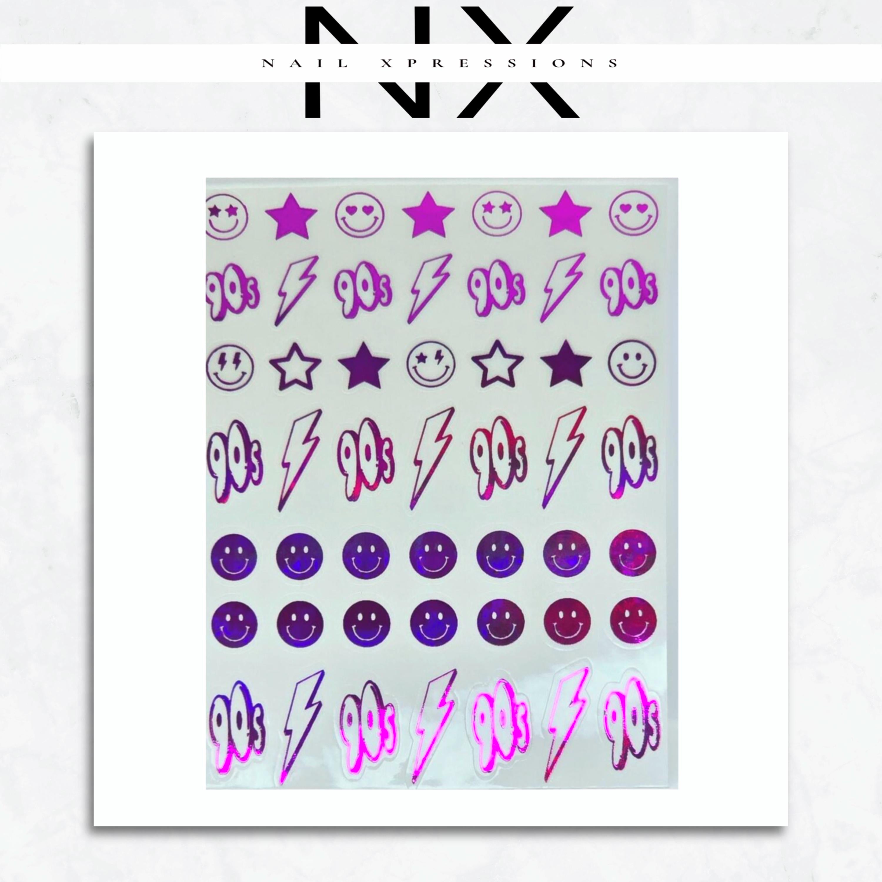 90’s Vibe Foil Nail Sticker