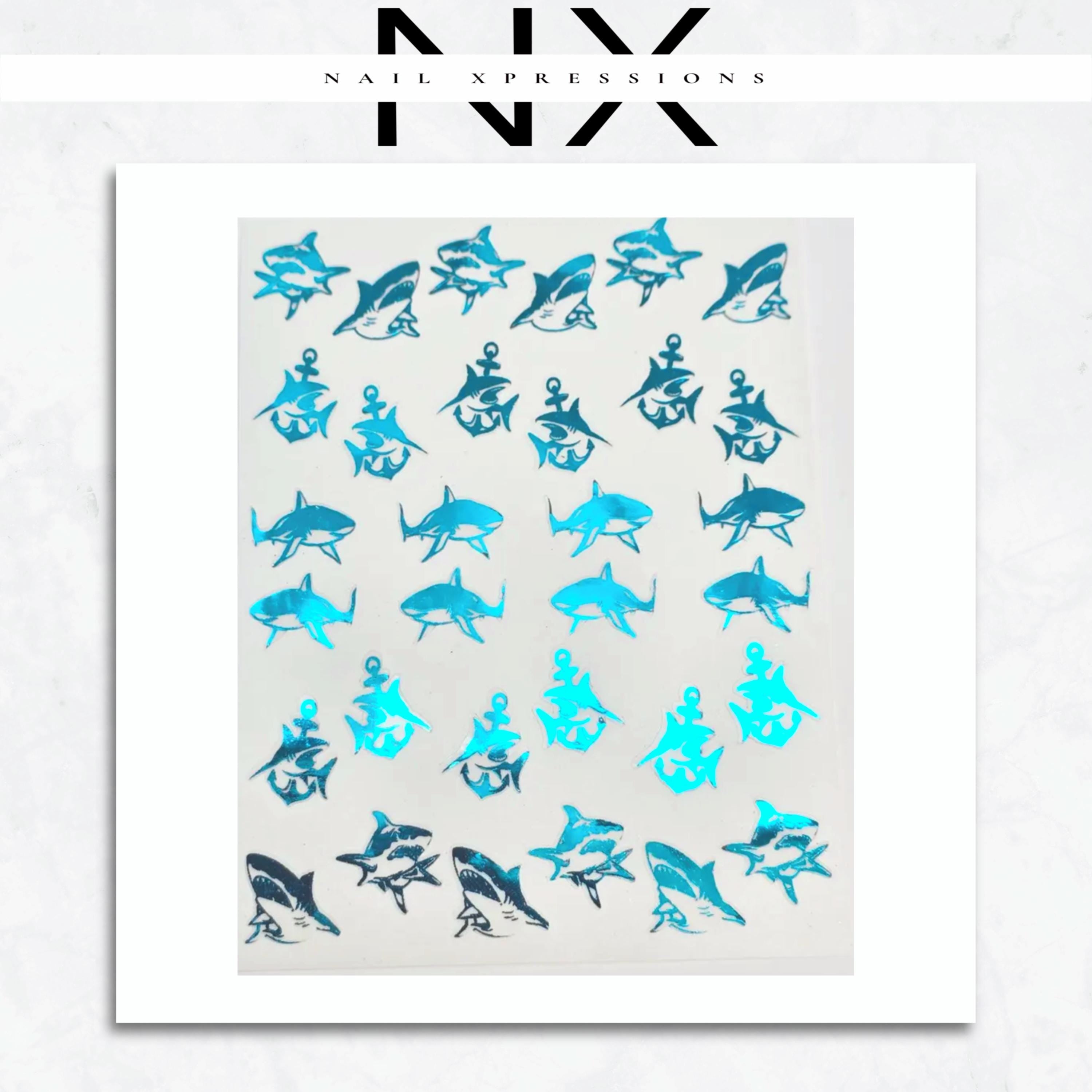 Shark Week Foiled Nail Sticker