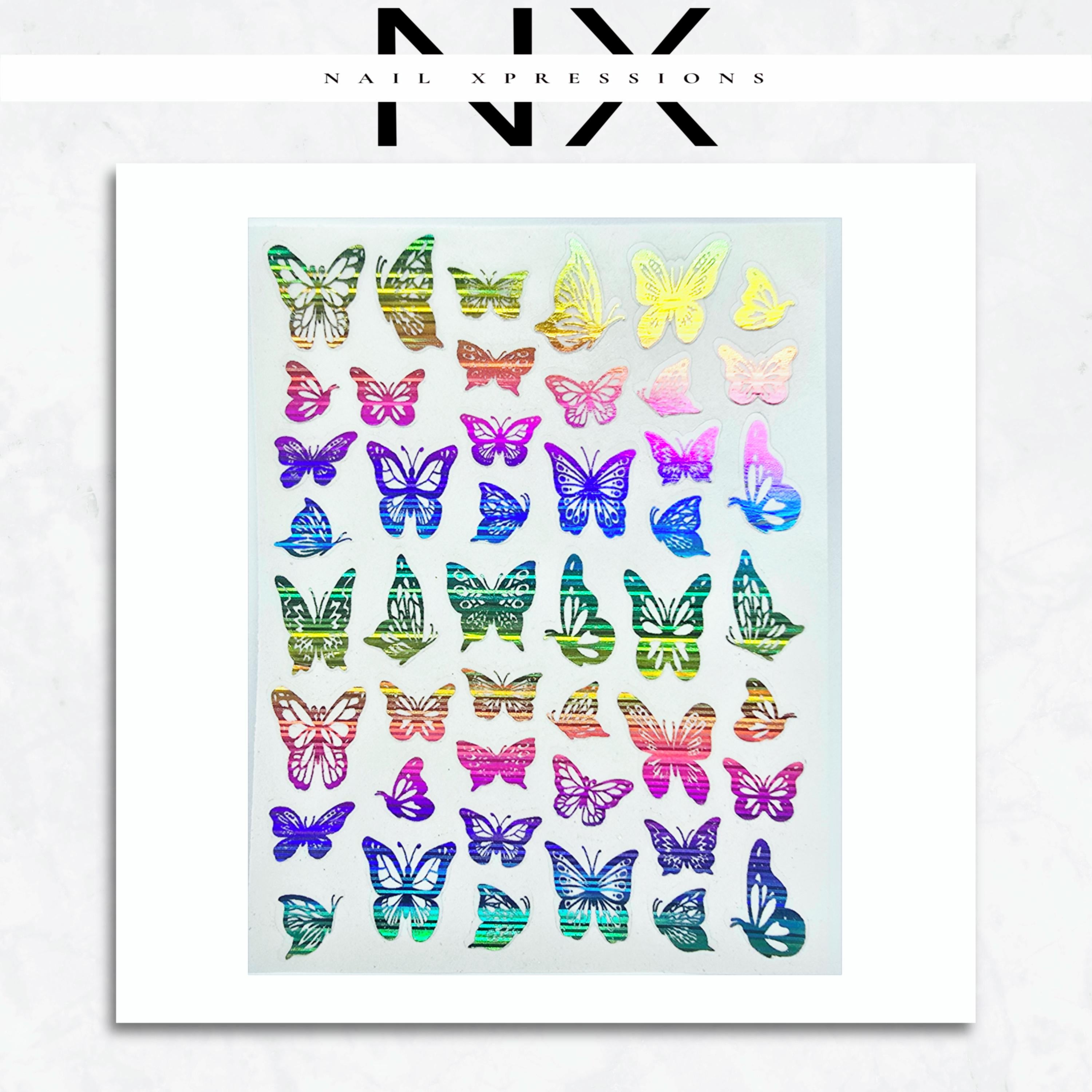 Butterflies Foiled Nail Sticker