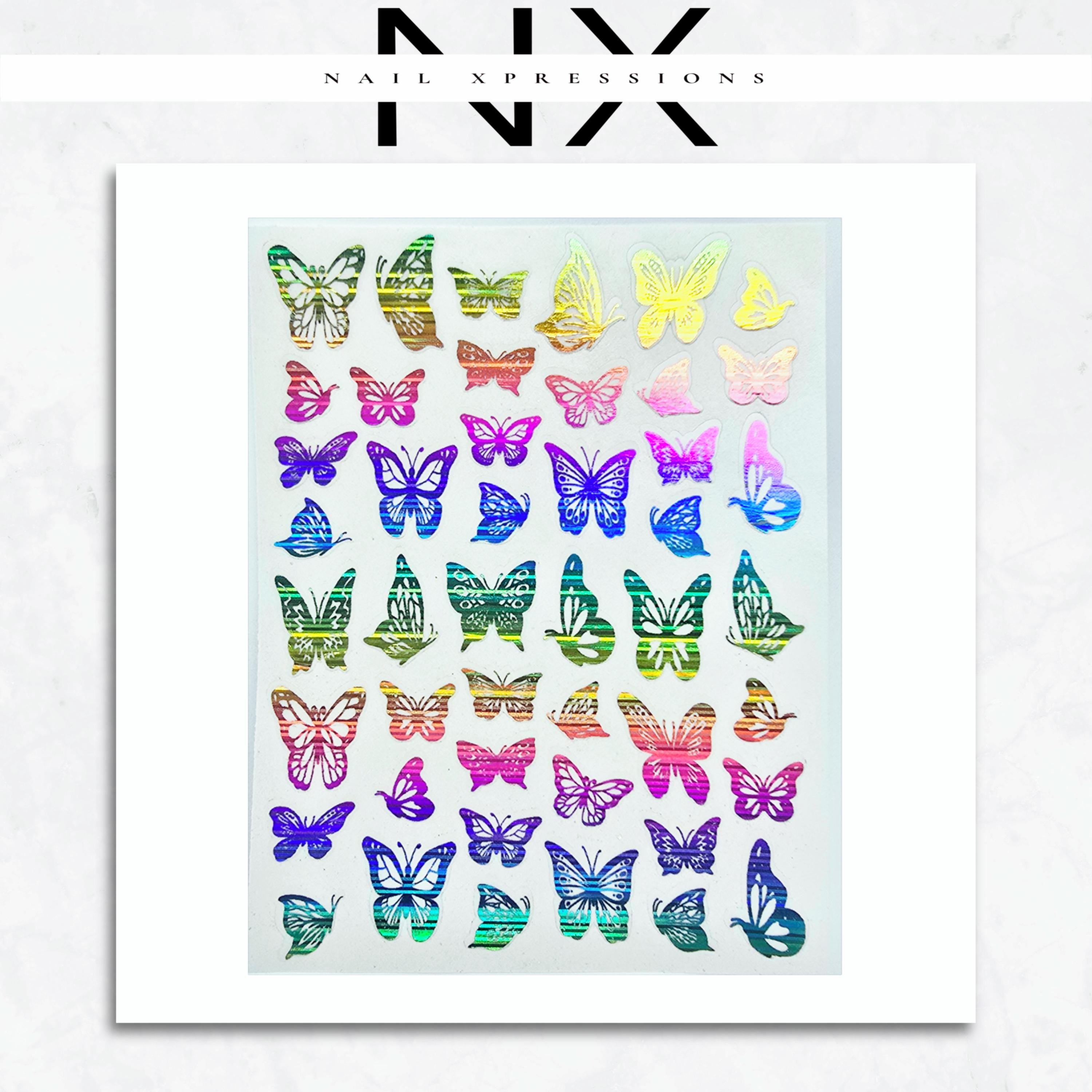 Butterfly Foil Nail Art Stickers | Multiple Color Options