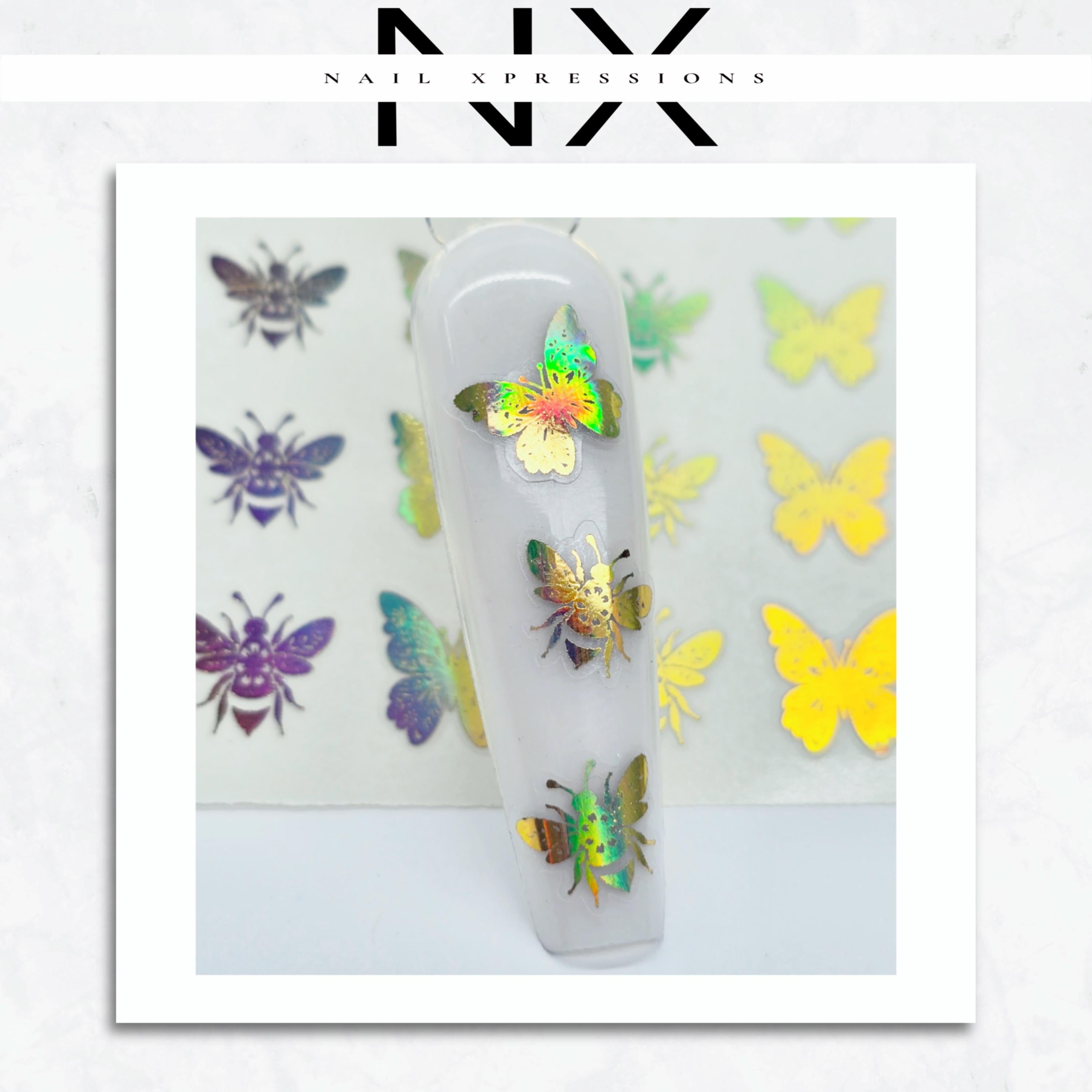 Butterflies & Bees Foil Nail Sticker