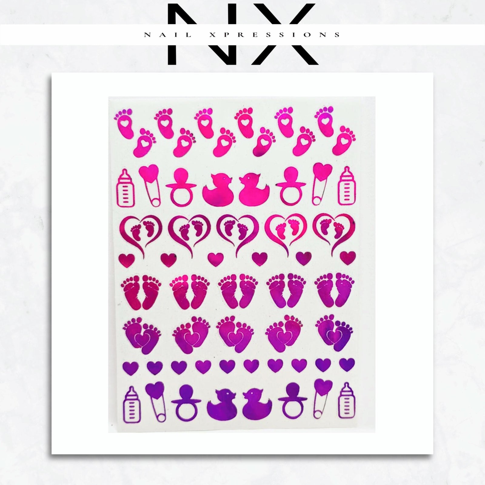 Gender Reveal Foiled Nail Sticker