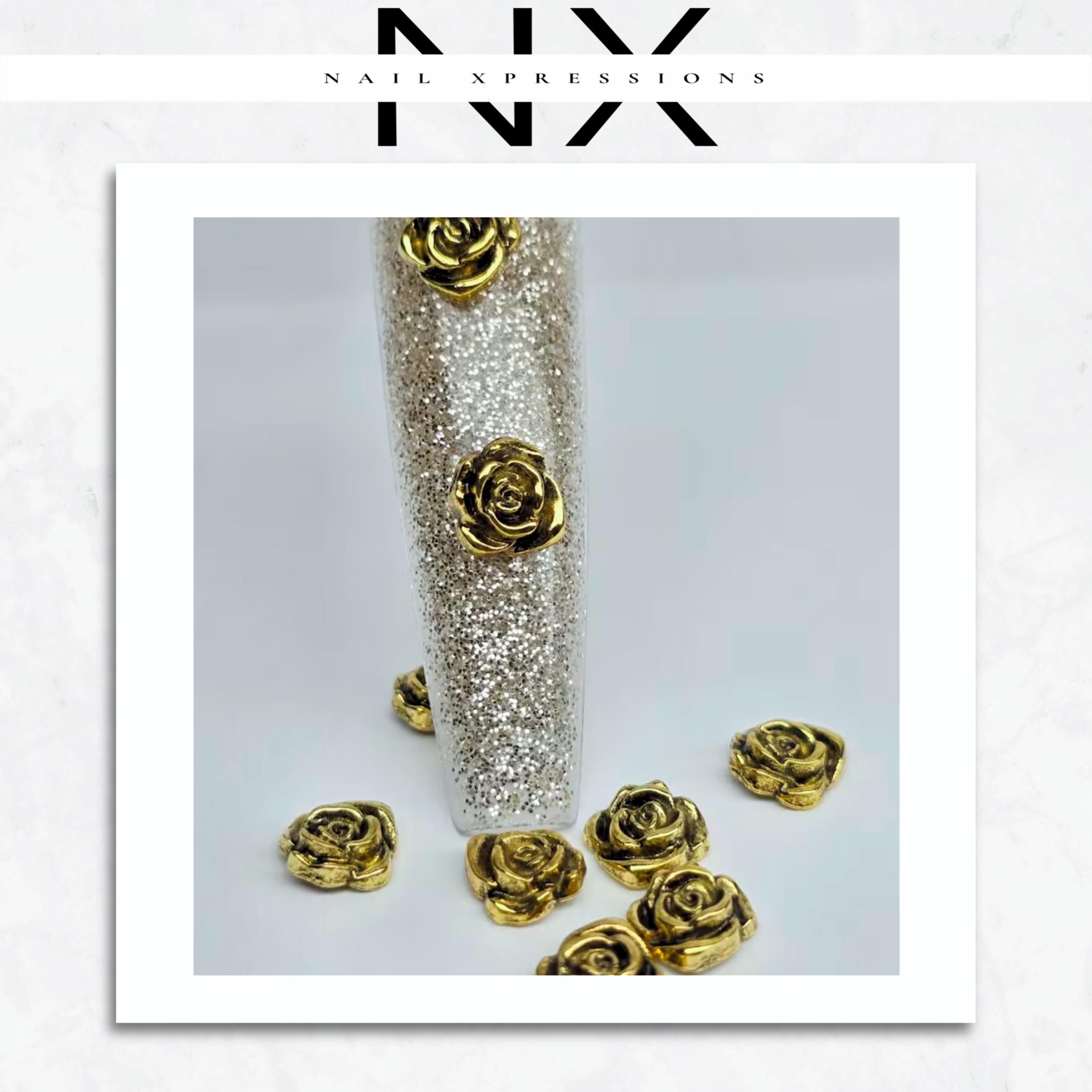 Gold Vintage Rose Nail Charm | Nail Art Charms | Nail Accents