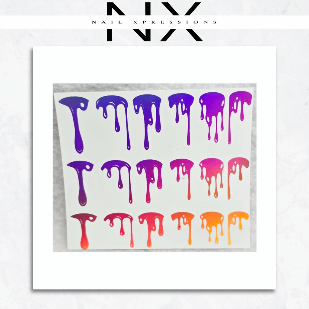 Dripping Foiled Water Nail Decal