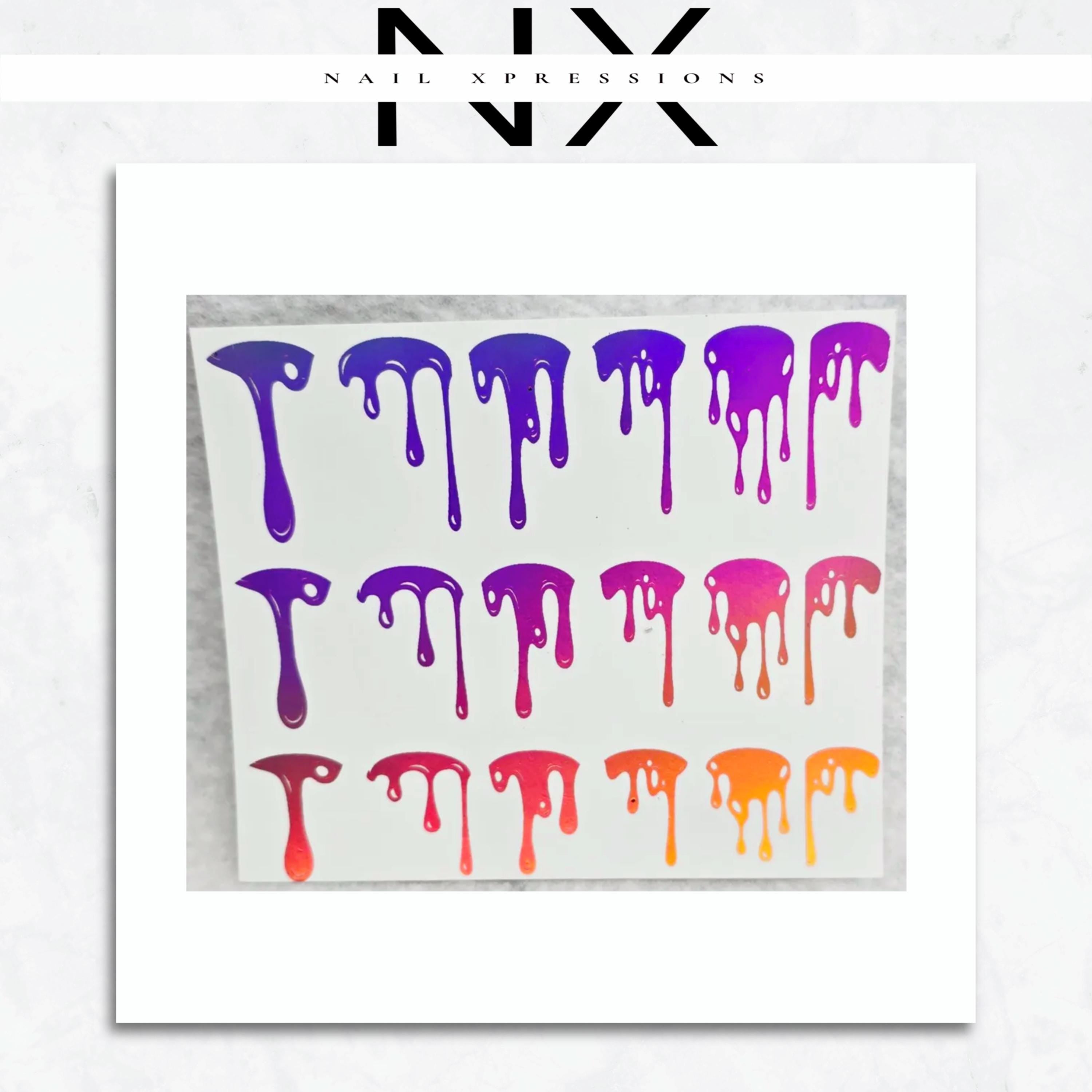 Dripping Foiled Water Nail Decal