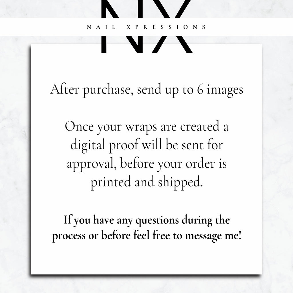 Custom Personalized Nail Decals | Water Transfer Nail Art | Nail Wraps