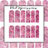 Pink Glitter Hundreds Nail Decals | Nail Art Water Transfer | Nail Wraps