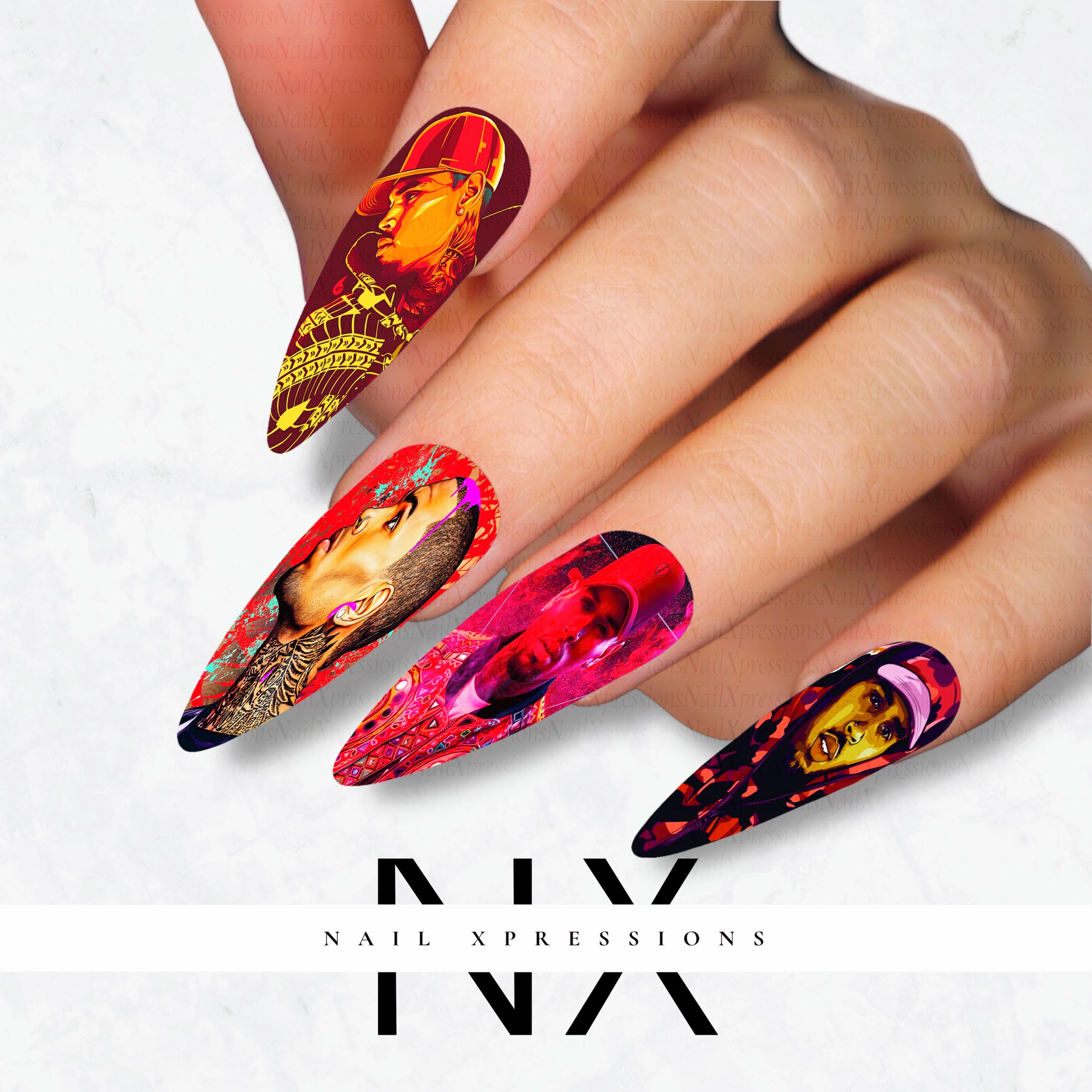 Chris B. Breezy Nail Decals | Nail Art Water Transfer | Nail Wraps
