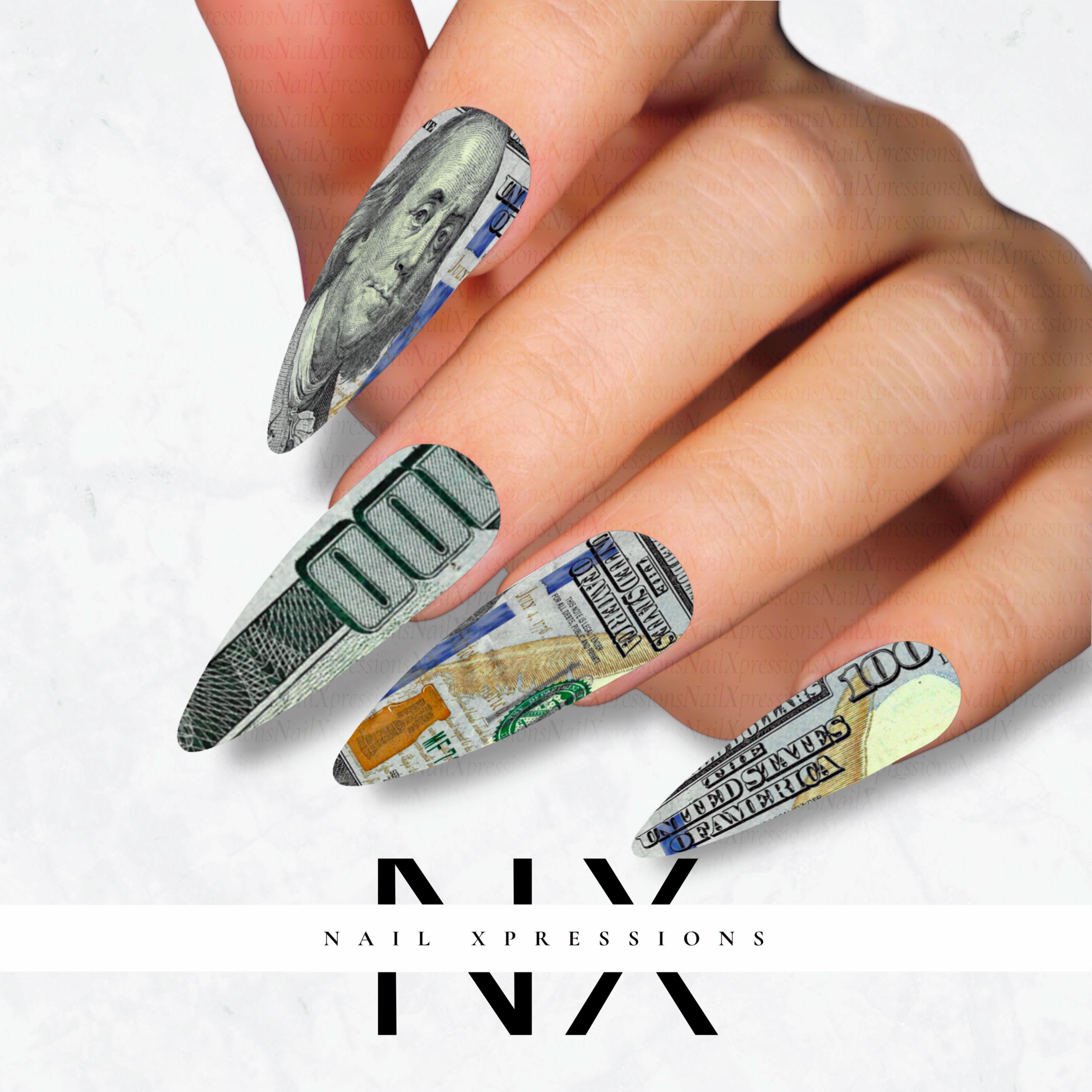 Benjamin Bill Nail Decals | Nail Art Water Transfer | Nail Wraps