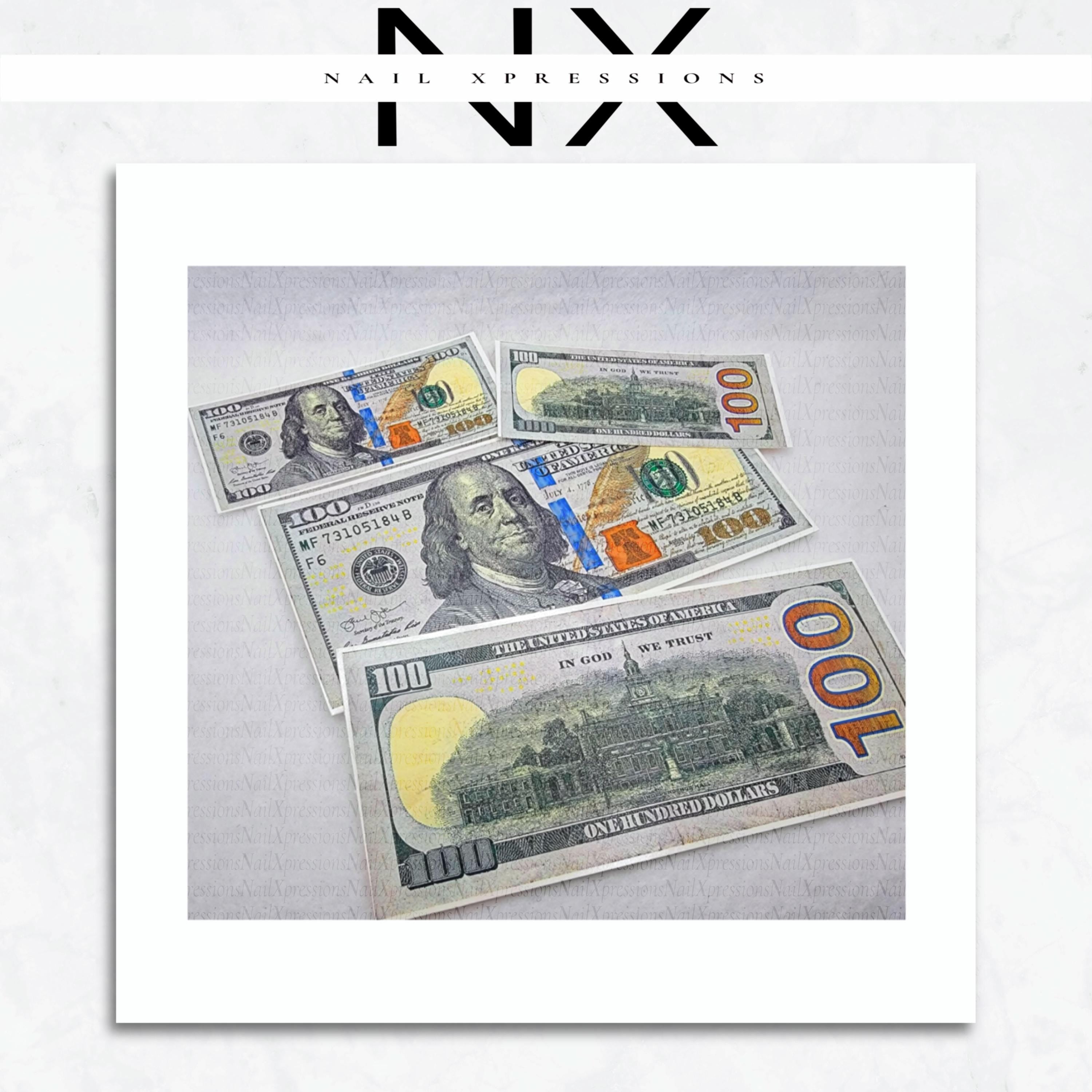 Full Benjamin Bill Waterslide Nail Decals | Nail Art Water Transfer | Nail Wraps