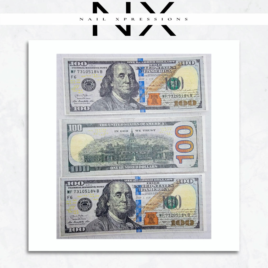 Full Benjamin Bill Waterslide Nail Decals | Nail Art Water Transfer | Nail Wraps