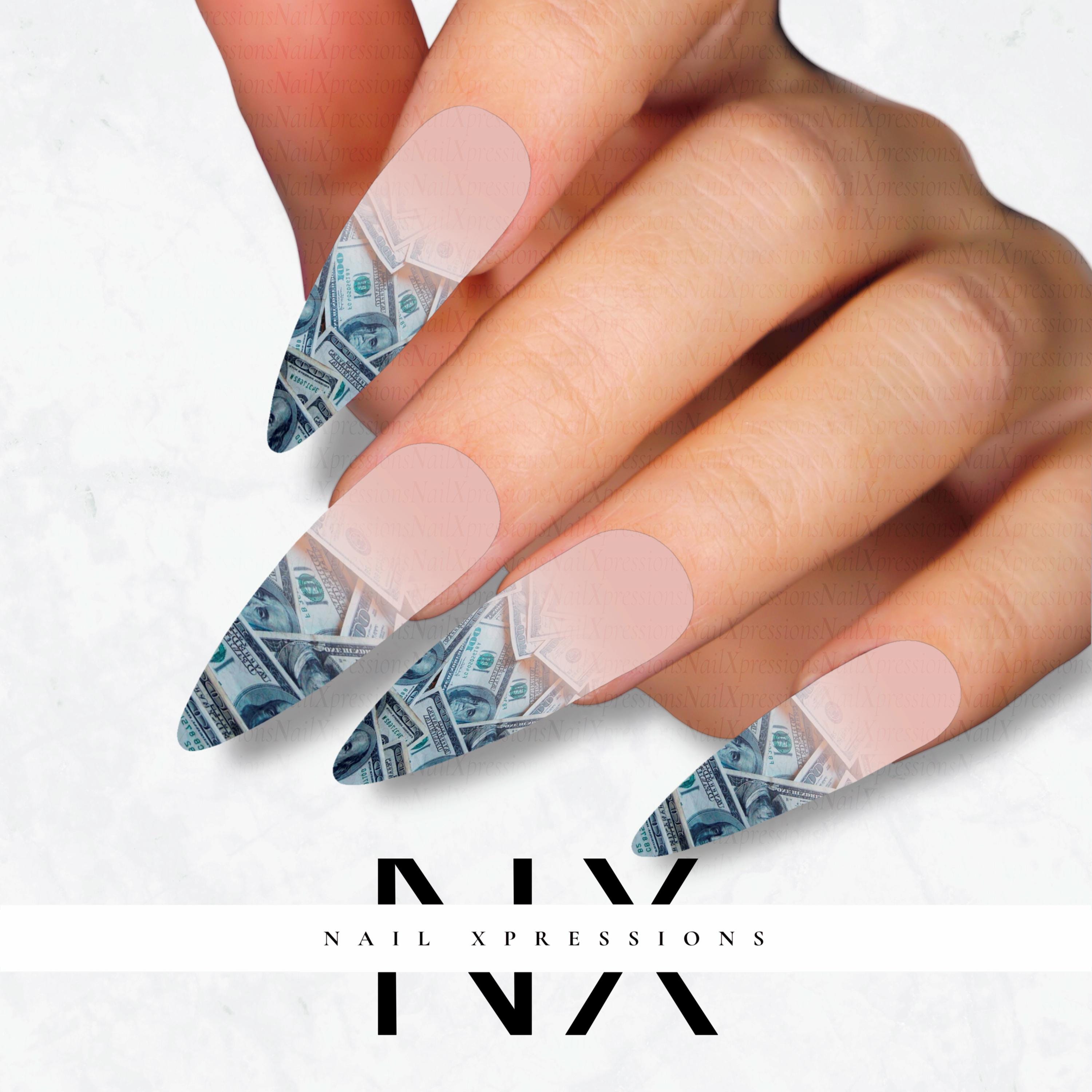 Ombré Benjamin Bill Nail Decals | Nail Art Water Transfer | Nail Wraps