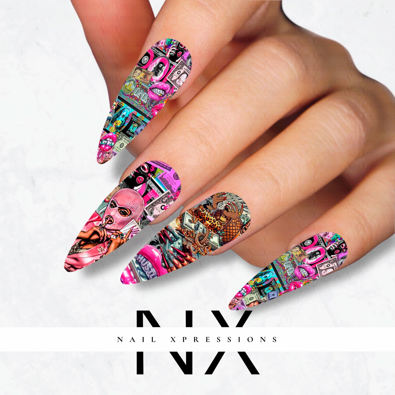 Hustler Money Nail DecalsNail Decals | Nail Art Water Transfer | Nail Wraps