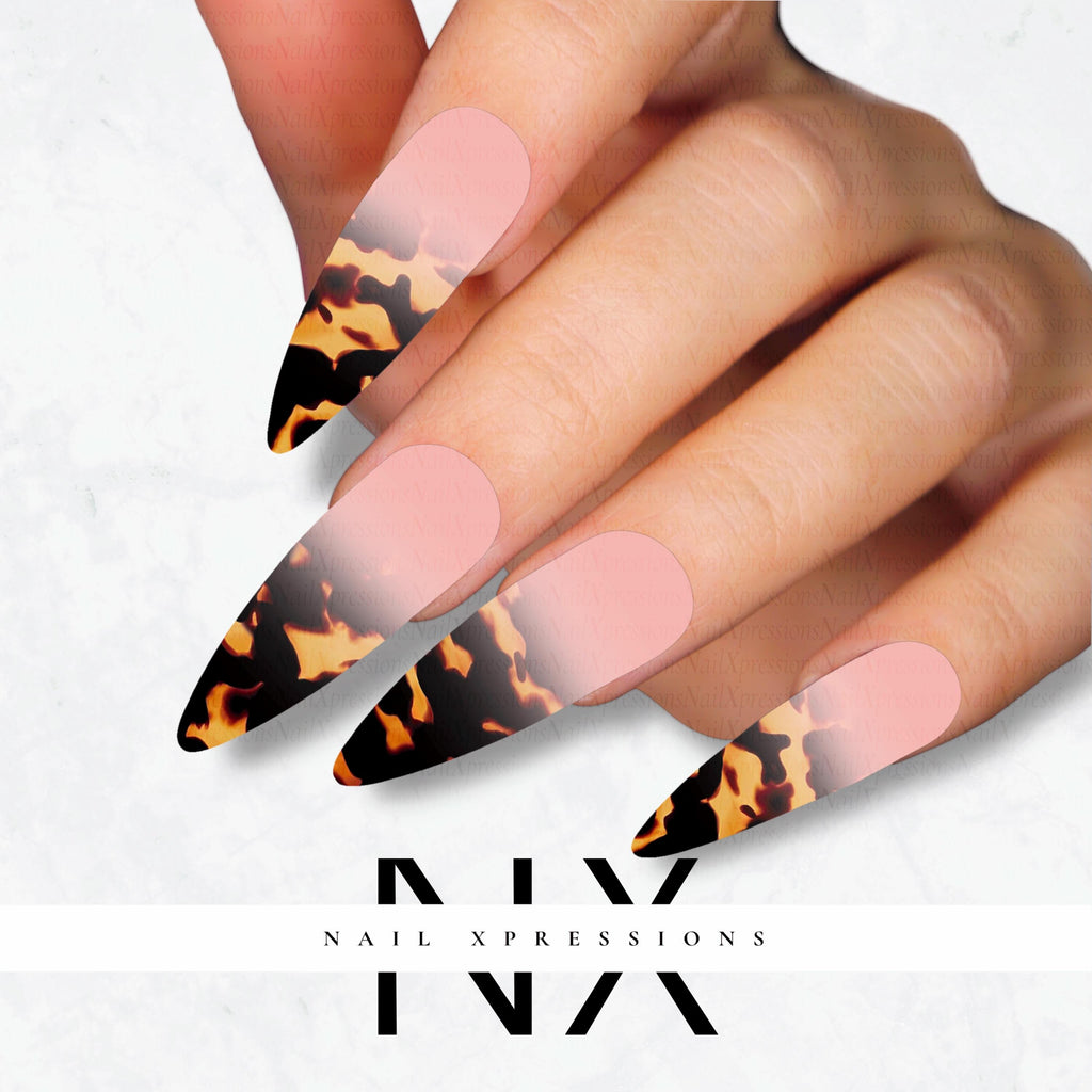 Ombré Tortoise Shell Nail Decals | Nail Art Water Transfer | Nail Wraps
