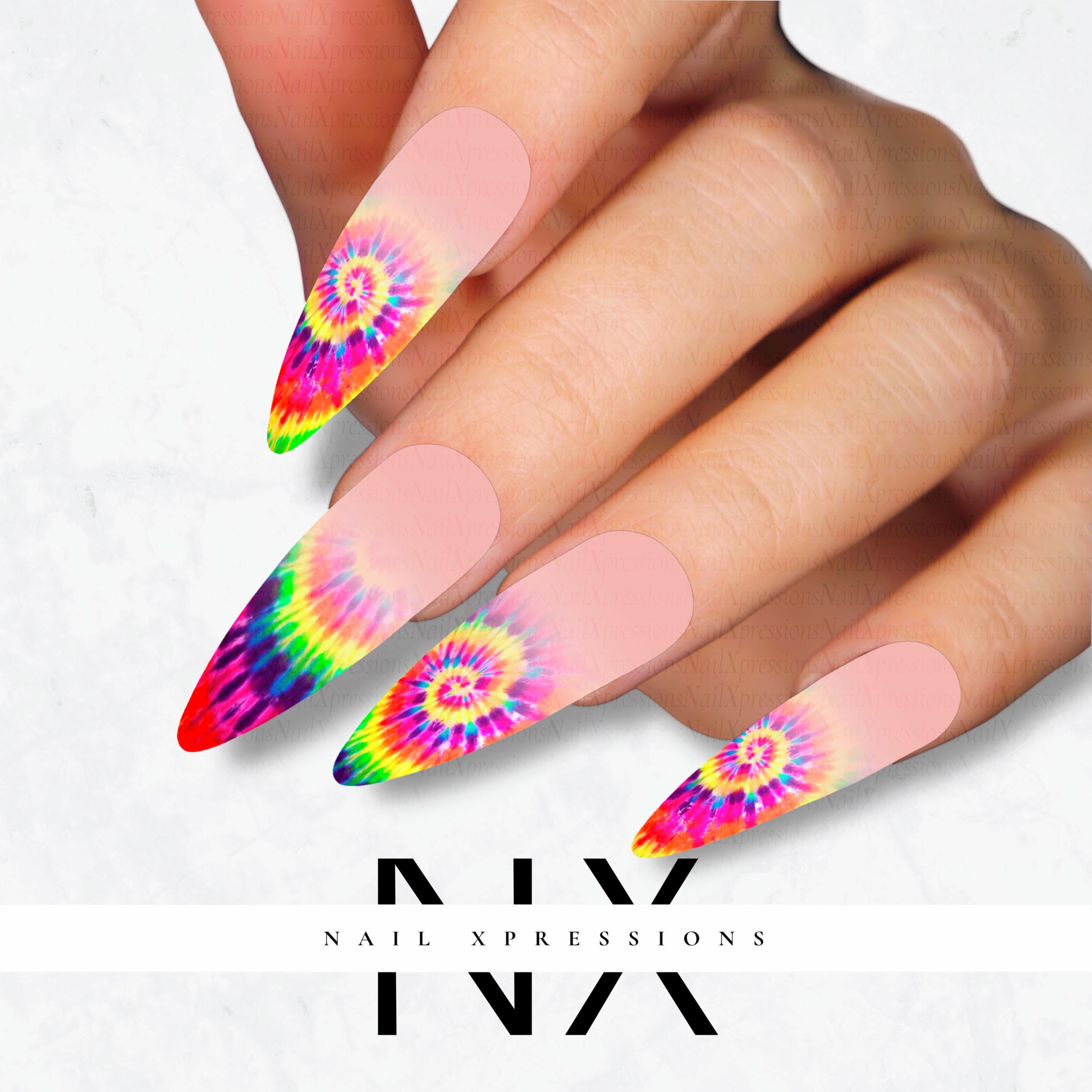 Ombré Tye Dye Nail Decals | Nail Art Water Transfer | Nail Wraps