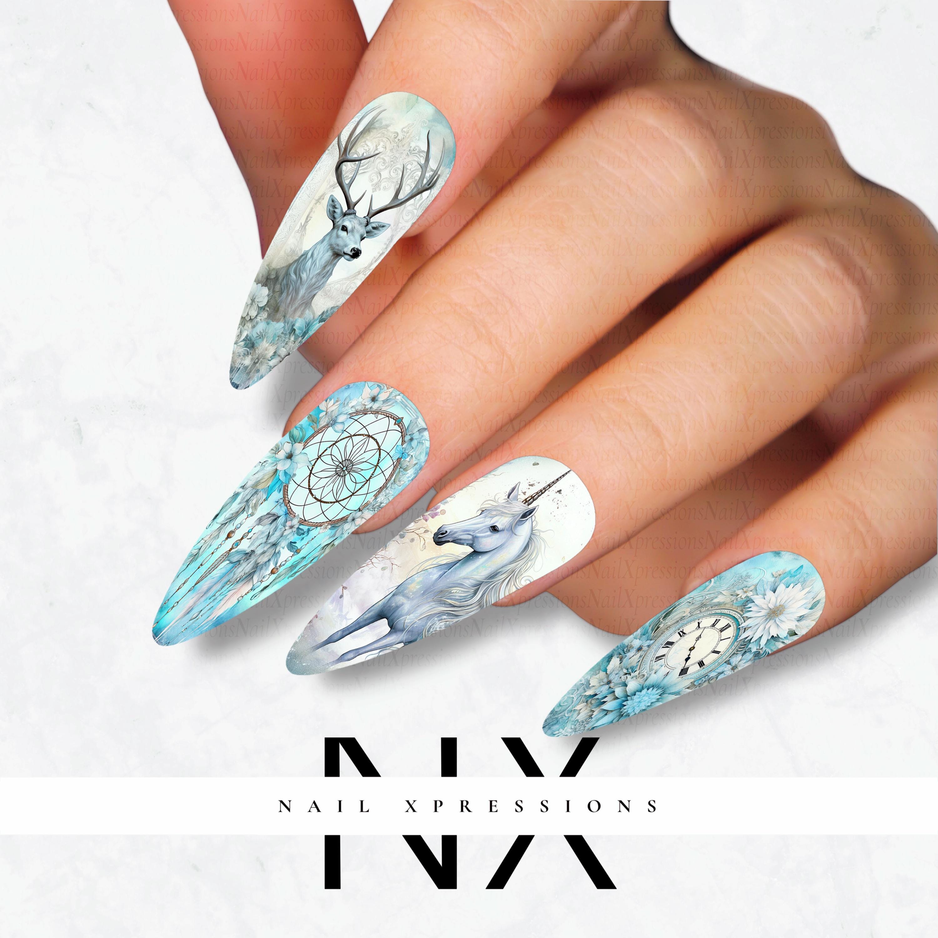 Winter Magic Forest Nail Decals | Nail Art Water Transfer | Nail Wraps
