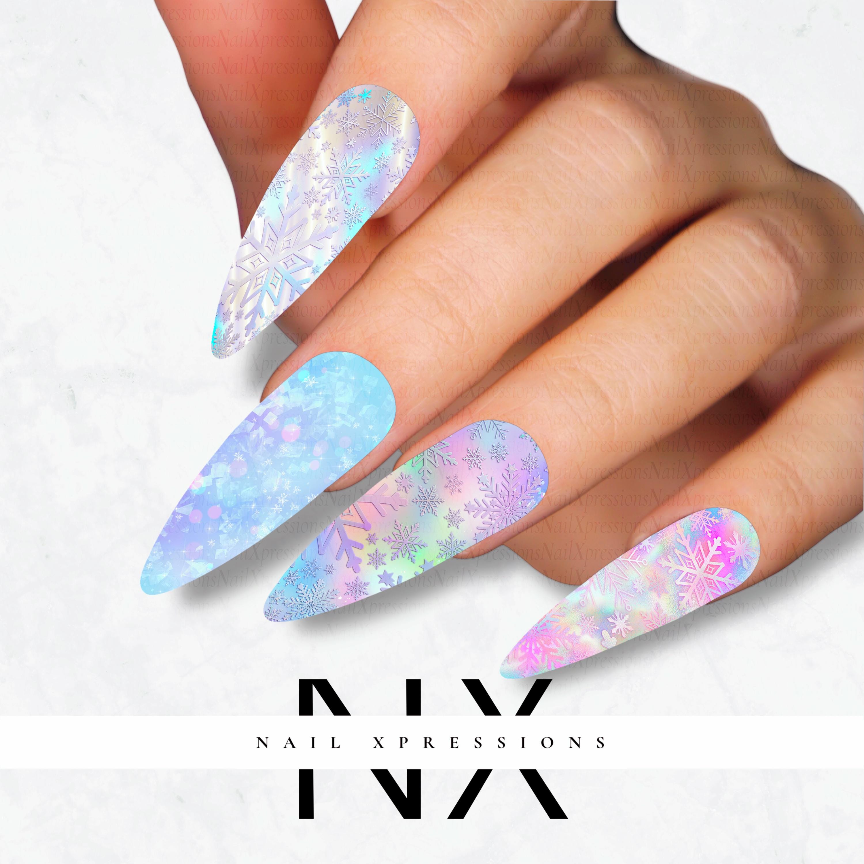 Snowflakes Nail Decals | Nail Art Water Transfer | Nail Wraps