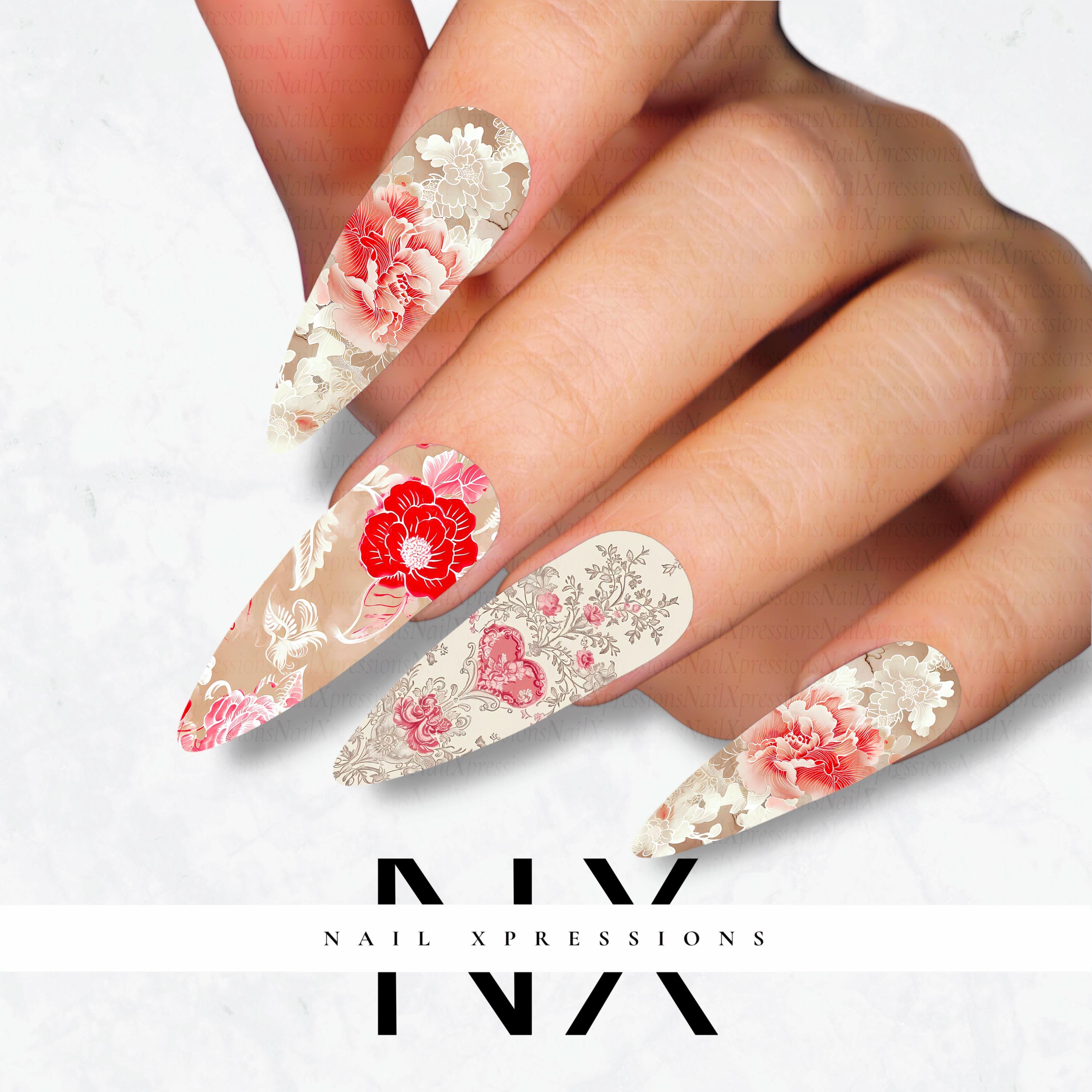 Sweet Chinoiserie Nail Decals | Nail Art Water Transfer | Nail Wraps