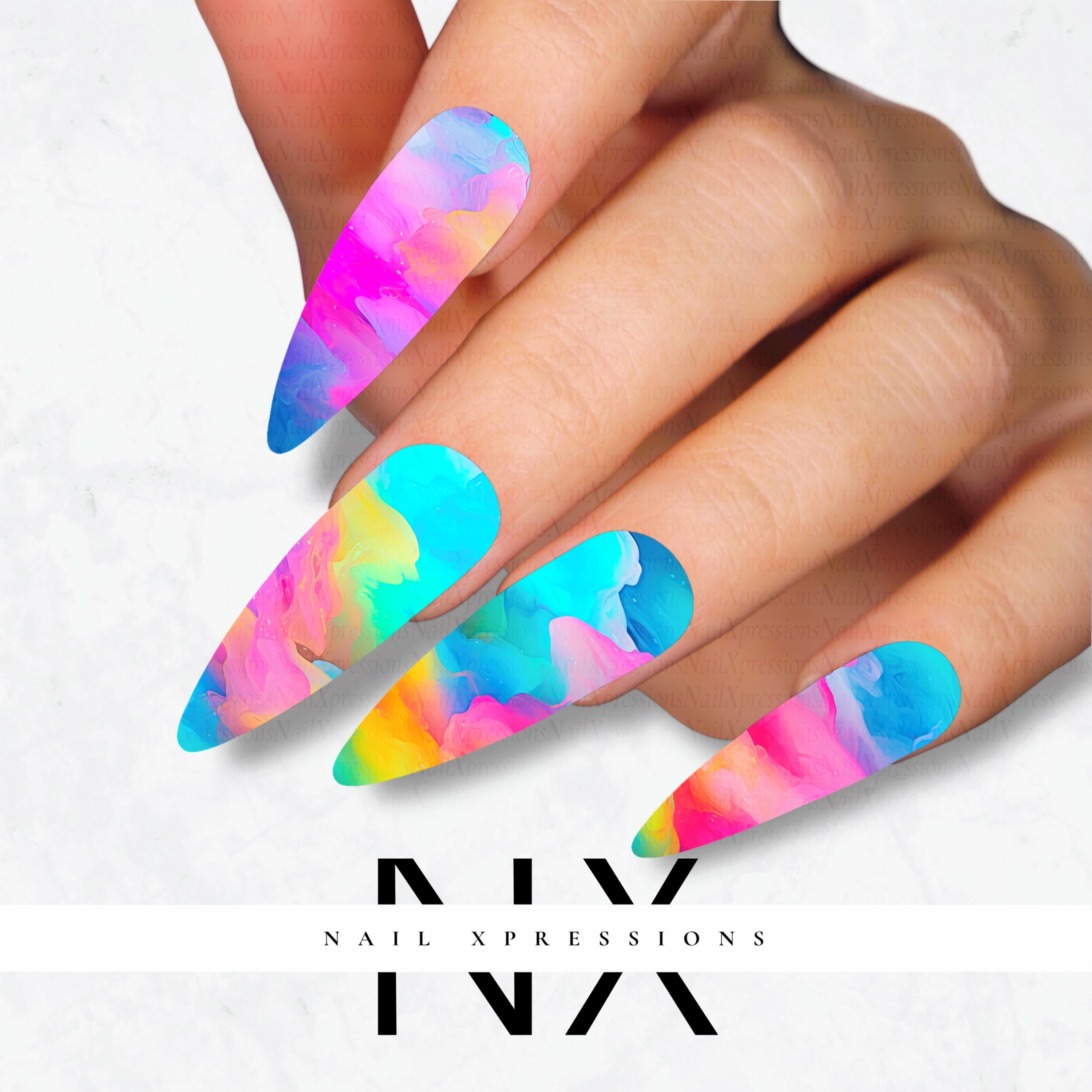 Watercolor Nail Decals | Nail Art Water Transfer | Nail Wraps