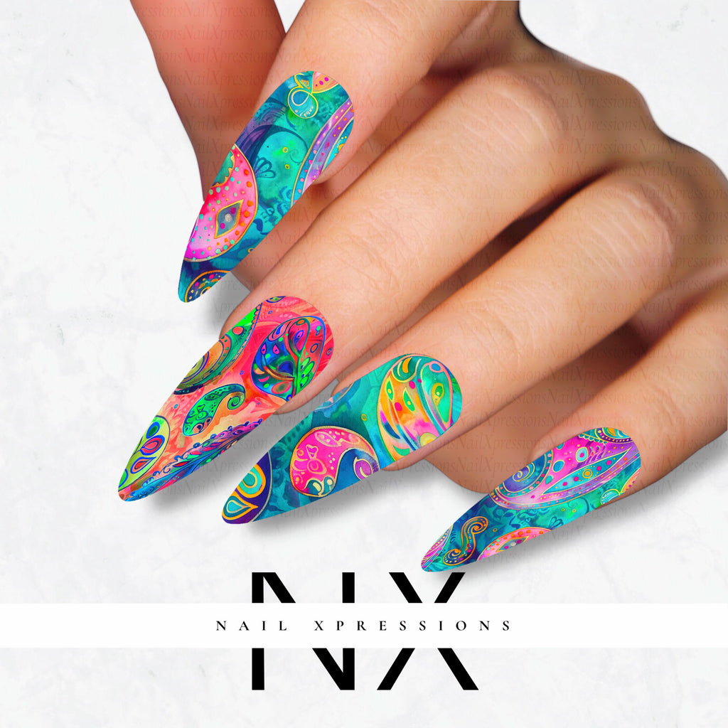 Folklore Paisley Nail Decals | Nail Art Water Transfer | Nail Wraps