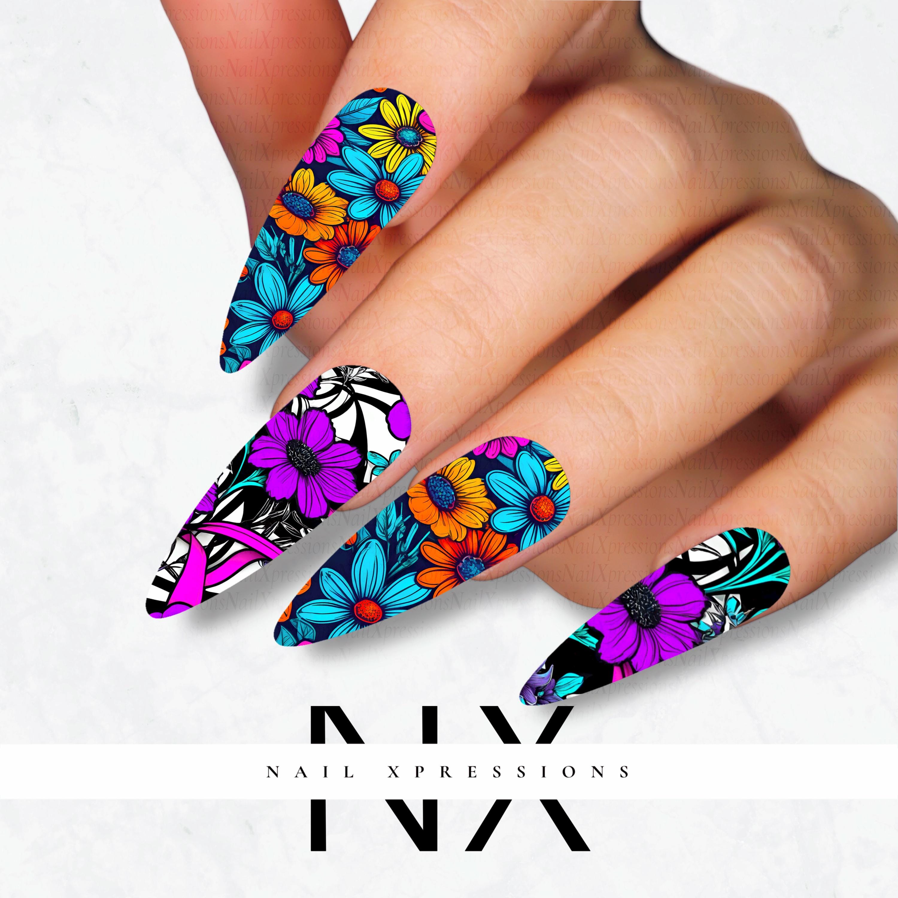 Floral Nail Decals | Nail Art Water Transfer | Nail Wraps