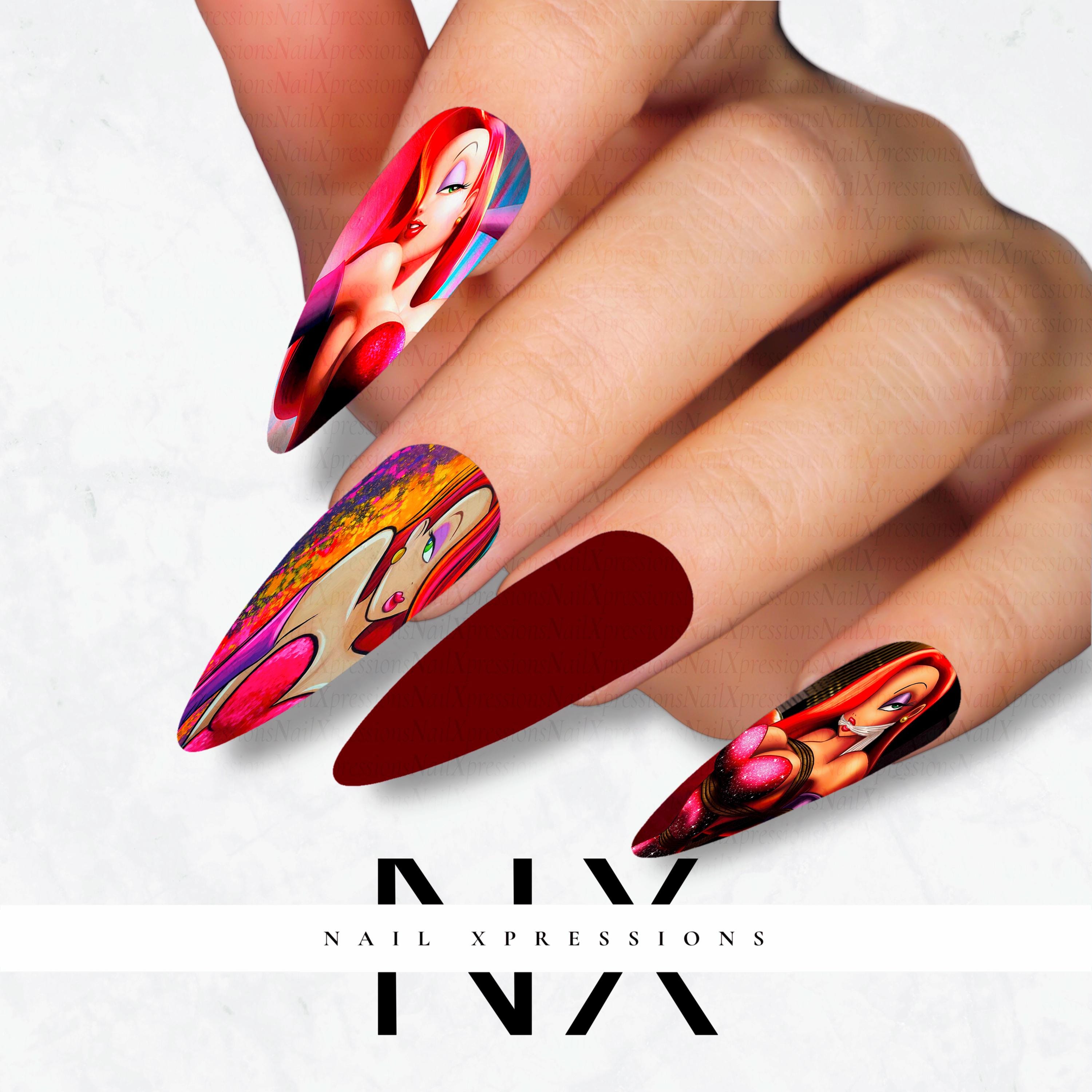 Jessica Rabbit Nail Decals | Nail Art Water Transfer | Nail Wraps
