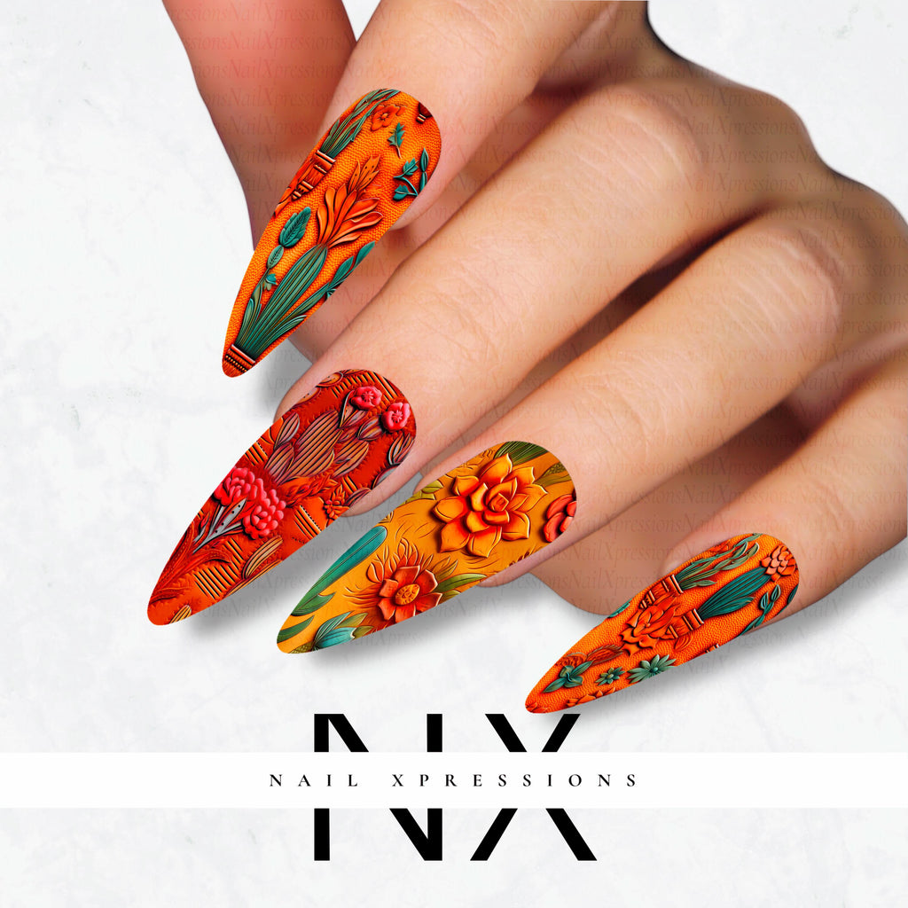 Country Cactus Nail Decals | Nail Art Water Transfer | Nail Wraps