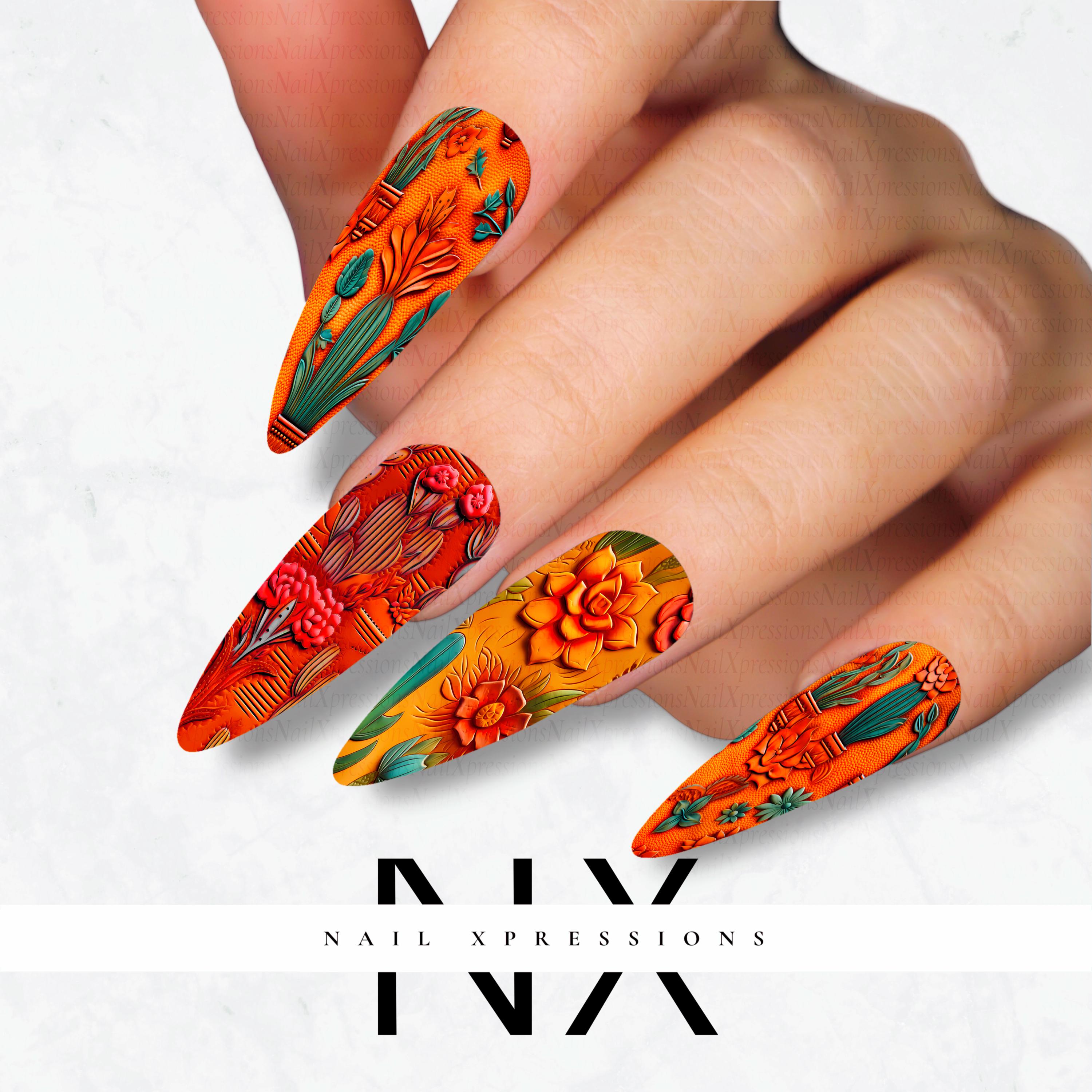 Country Cactus Nail Decals | Nail Art Water Transfer | Nail Wraps